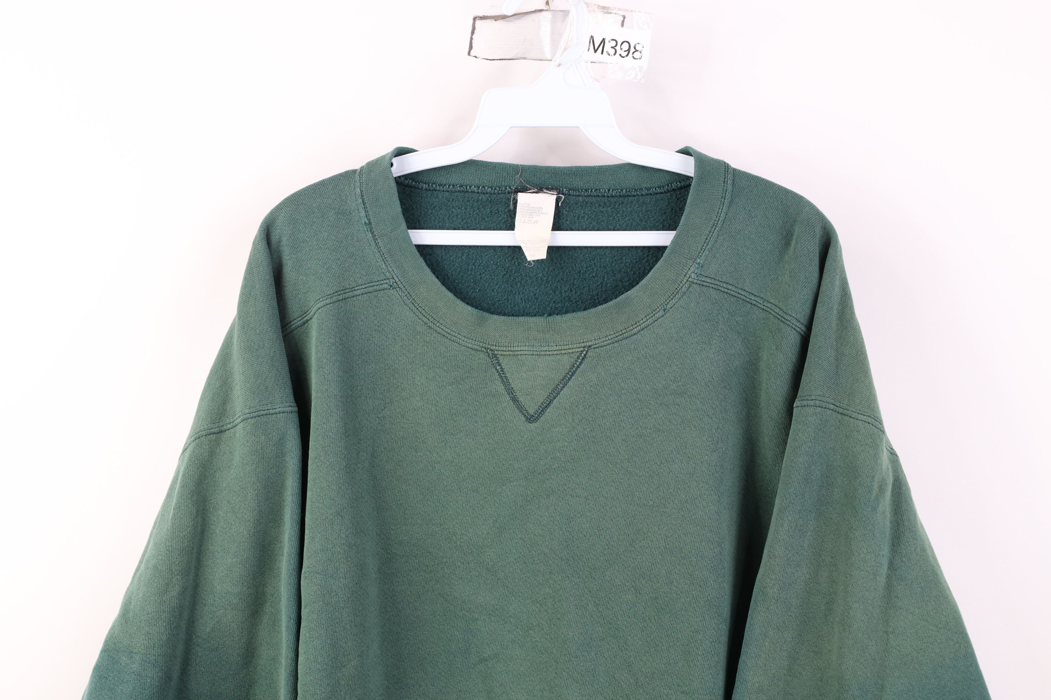 Vintage Vintage 90s Streetwear Sun Faded Crewneck Sweatshirt Green Size US XL / EU 56 / 4 - 2 Thumbnail