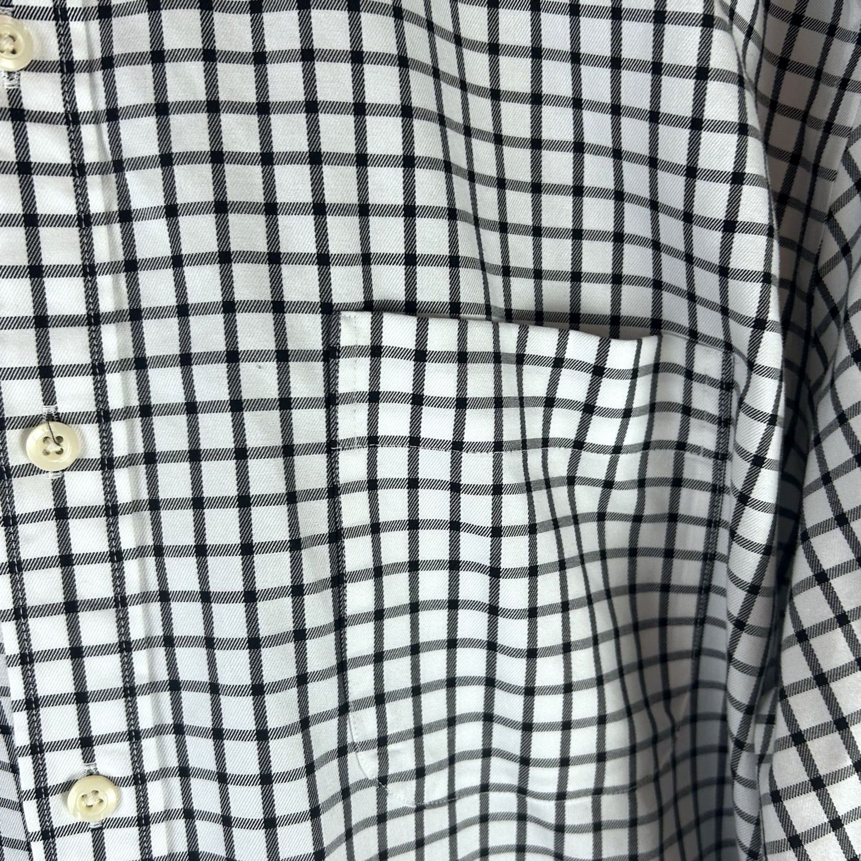 Peter Millar Peter Millar Shirt Mens 2XL White Black Check Long Sleeve Nanoluxe Easycare Dress Shirt Mens Size US XXL / EU 58 / 5 - 5 Thumbnail