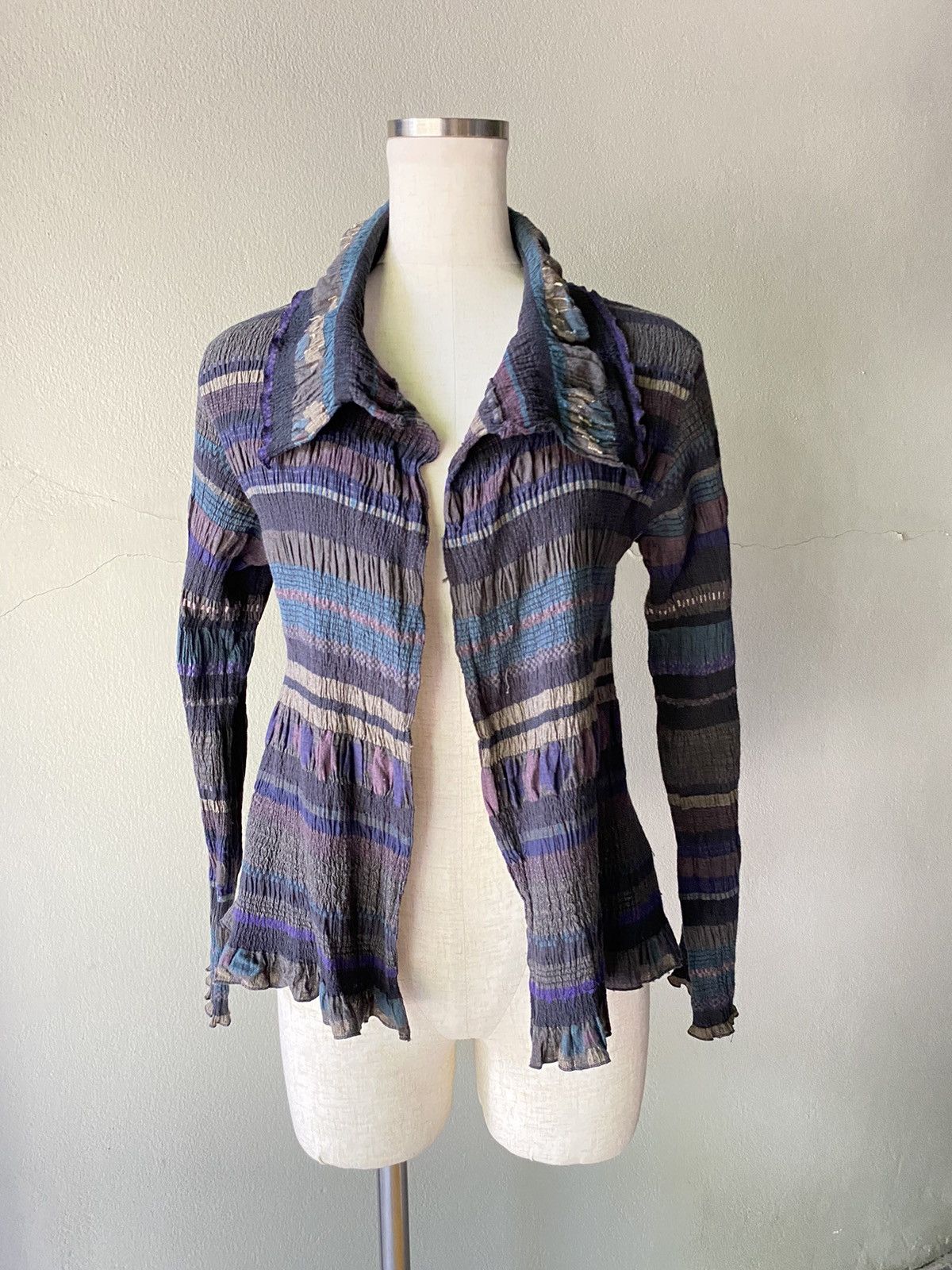 Jurgen Lehl multicolor pleated shirt