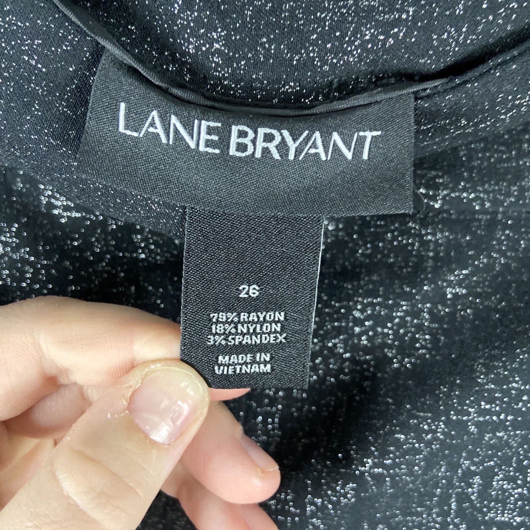 Vintage Lane Bryant Black Sparkly Dress Pants Plus Size 26 Womens Size 26" / US 2 / IT 38 - 6 Thumbnail