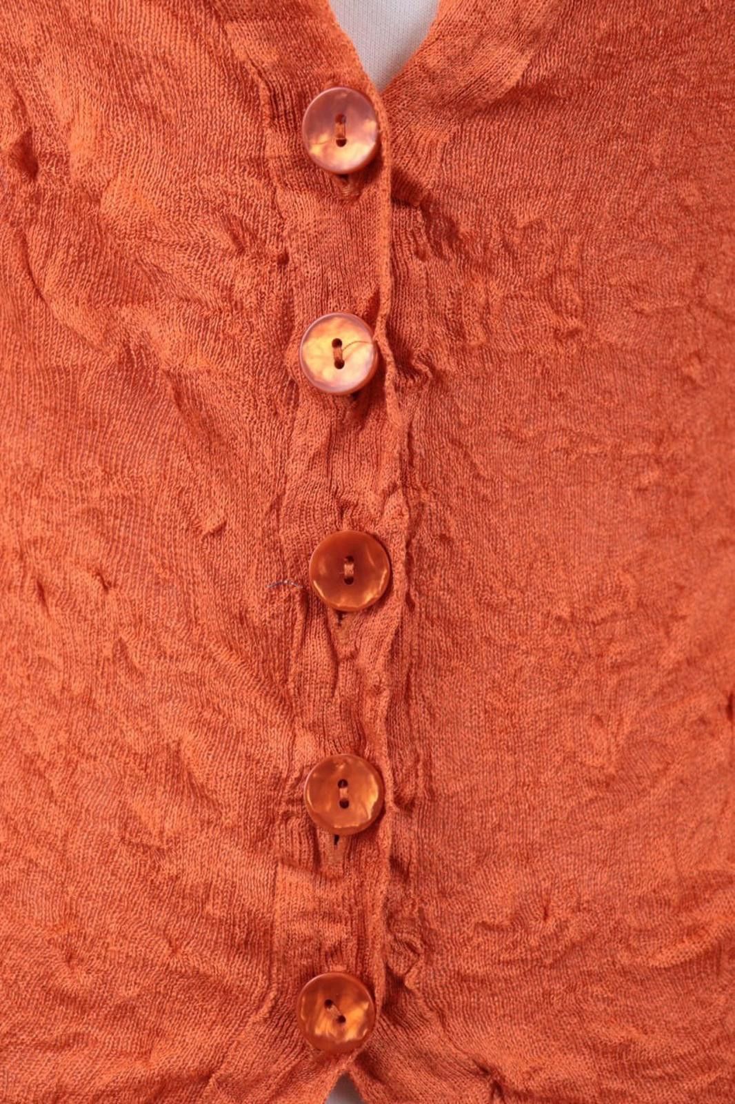Designer Aventures des Toiles Orange Button Down Shirt Size 38 / S Size M / US 6-8 / IT 42-44 - 4 Thumbnail