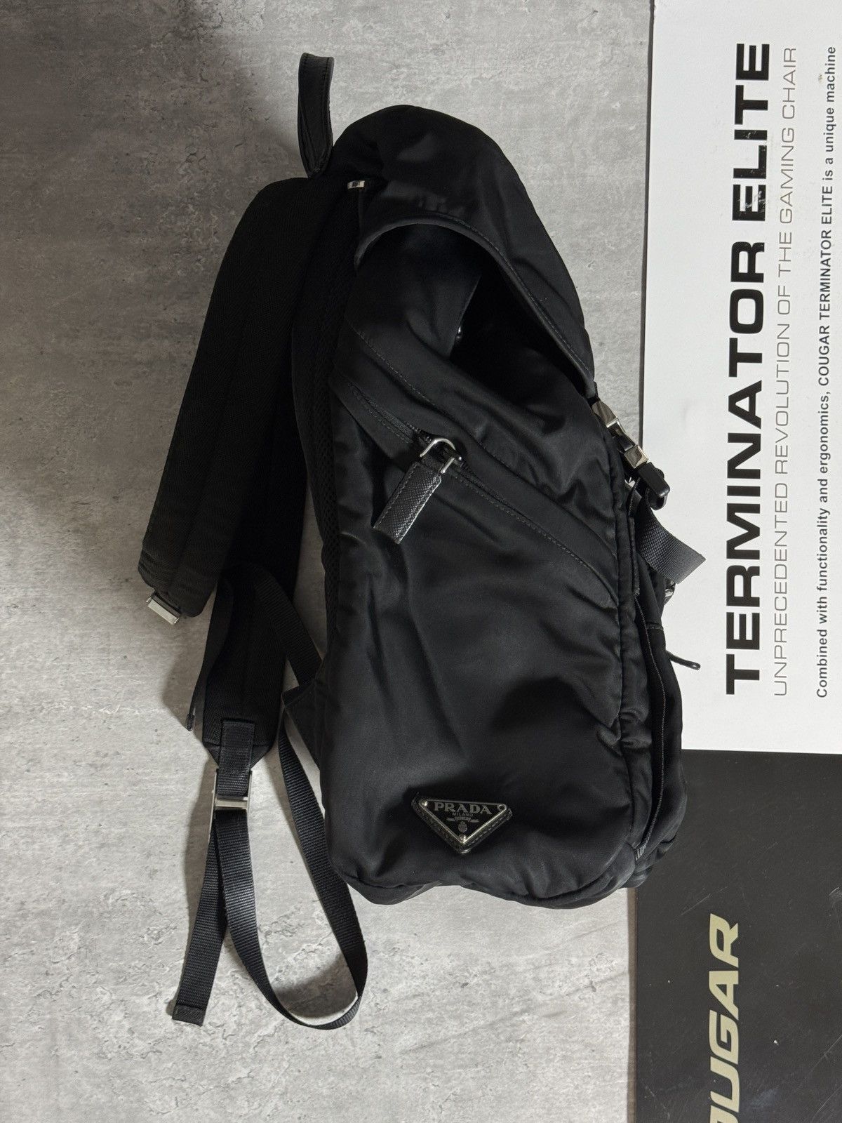 Prada PRADA Tessuto Black Nylon Montana Bouble Buckle Backpack Size ONE SIZE - 3 Thumbnail