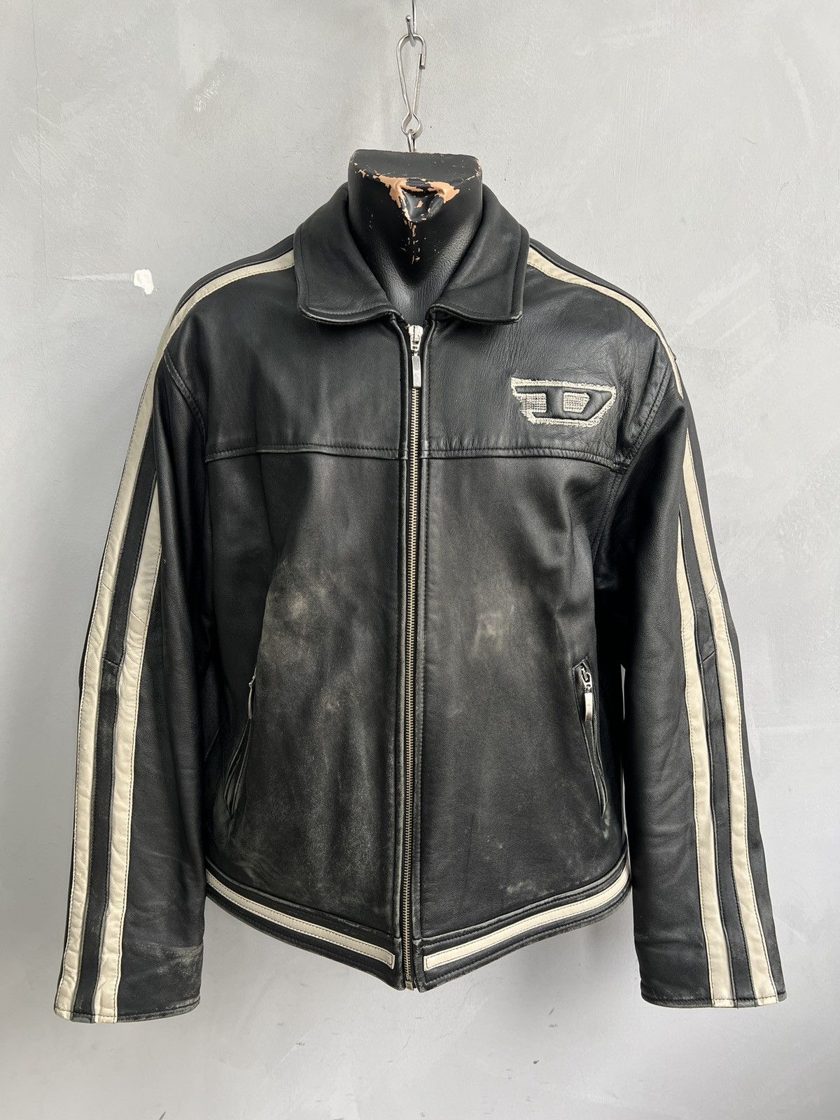 Diesel Diesel archive distressed leather y2k front logo jacket Size US L / EU 52-54 / 3 - 1 Thumbnail