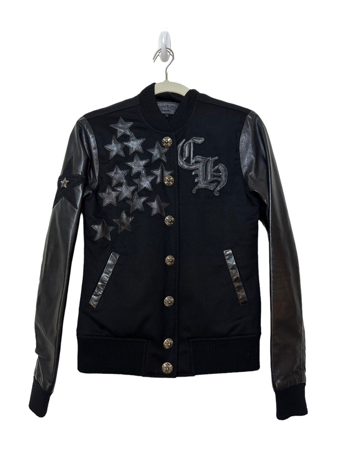 image of Chrome Hearts Varsity Jacket in Black, Women's (Size Medium)