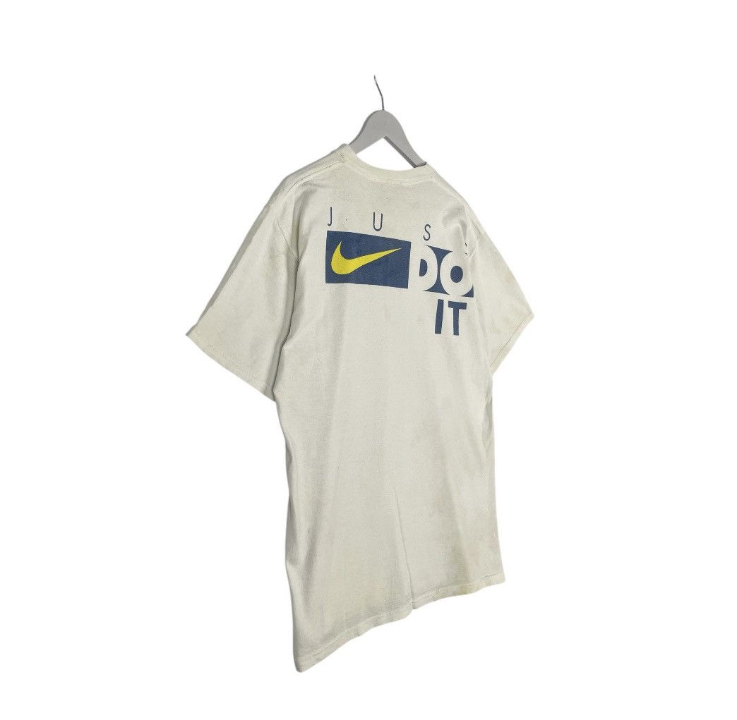 Designer × Vintage vintage Nike Just Do It Block White / Navy Blue / Yellow Size US M / EU 48-50 / 2 - 6 Thumbnail