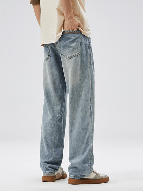 Japanese Brand American high street washed trendy light blue jeans Size US 32 / EU 48 - 4 Thumbnail