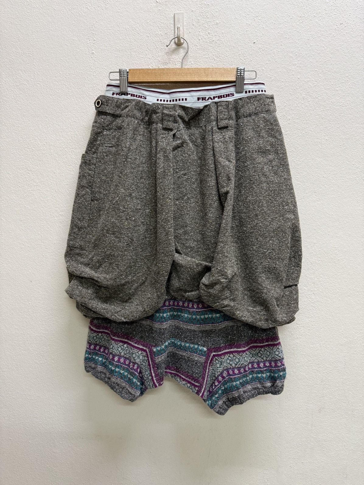 Issey Miyake Frapbois Issey Miyake Layered Balloon Wool Knit Short Pants Size 29" - 17 Thumbnail
