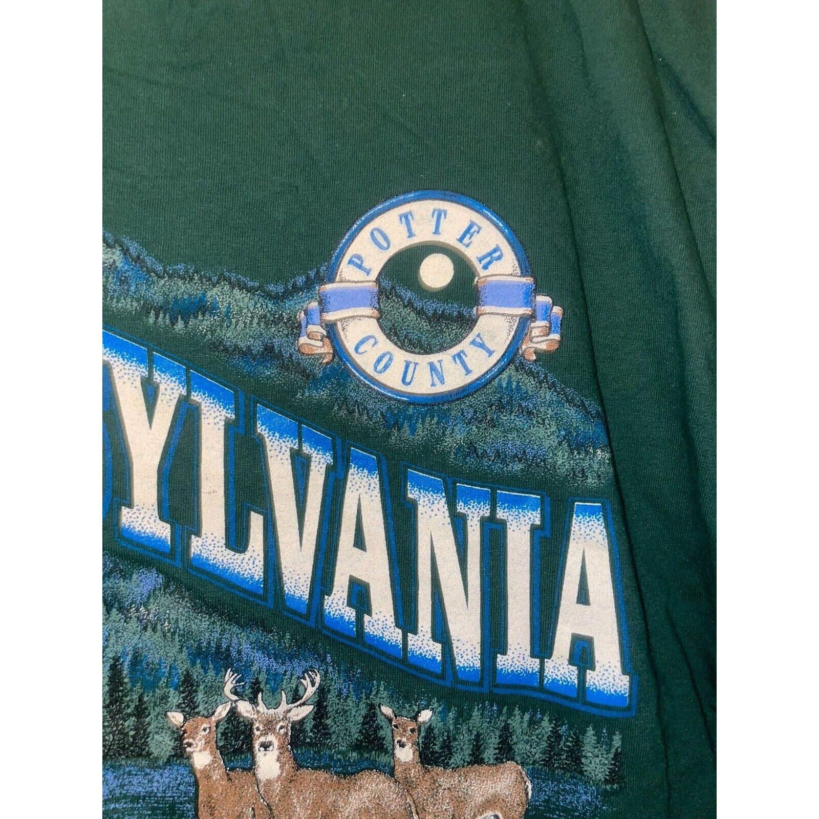 Jerzees 90s Pennsylvania Deer Scenic Nature Graphic T-Shirt L Size US L / EU 52-54 / 3 - 5 Thumbnail