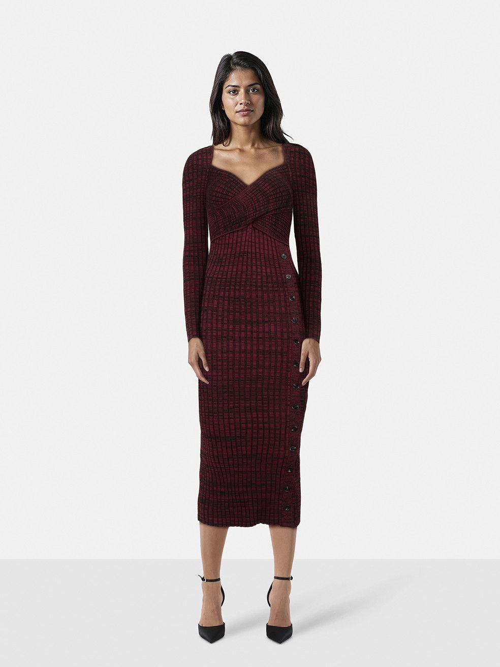 loveshackfancy lavender pointelle knit mini dress Lavender Stretch Pointelle Mini Dress Black / S