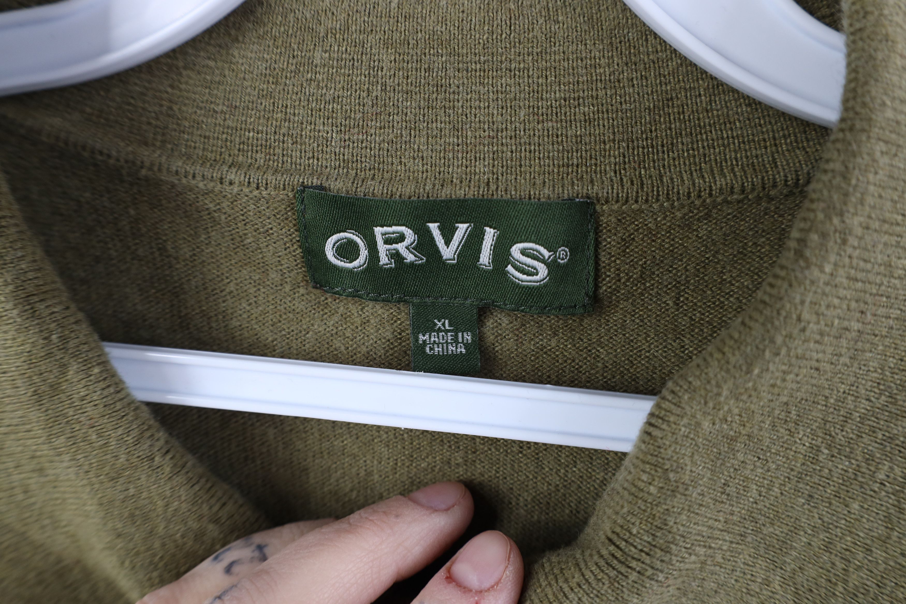 Orvis Vintage Orvis Cashmere Blend Knit Collared Sweater Green Size US XL / EU 56 / 4 - 6 Thumbnail