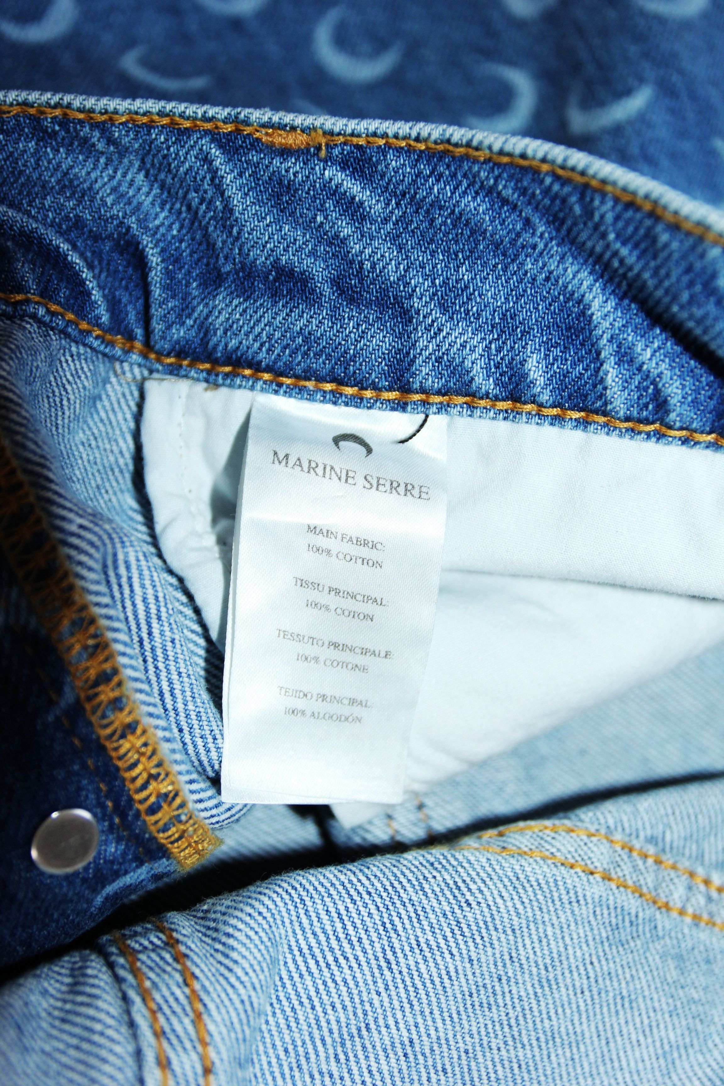 Marine Serre BNWT AW25 MARINE SERRE MOON LASER WASH DENIM BAGGY JEANS 48 Size US 32 / EU 48 - 9 Thumbnail