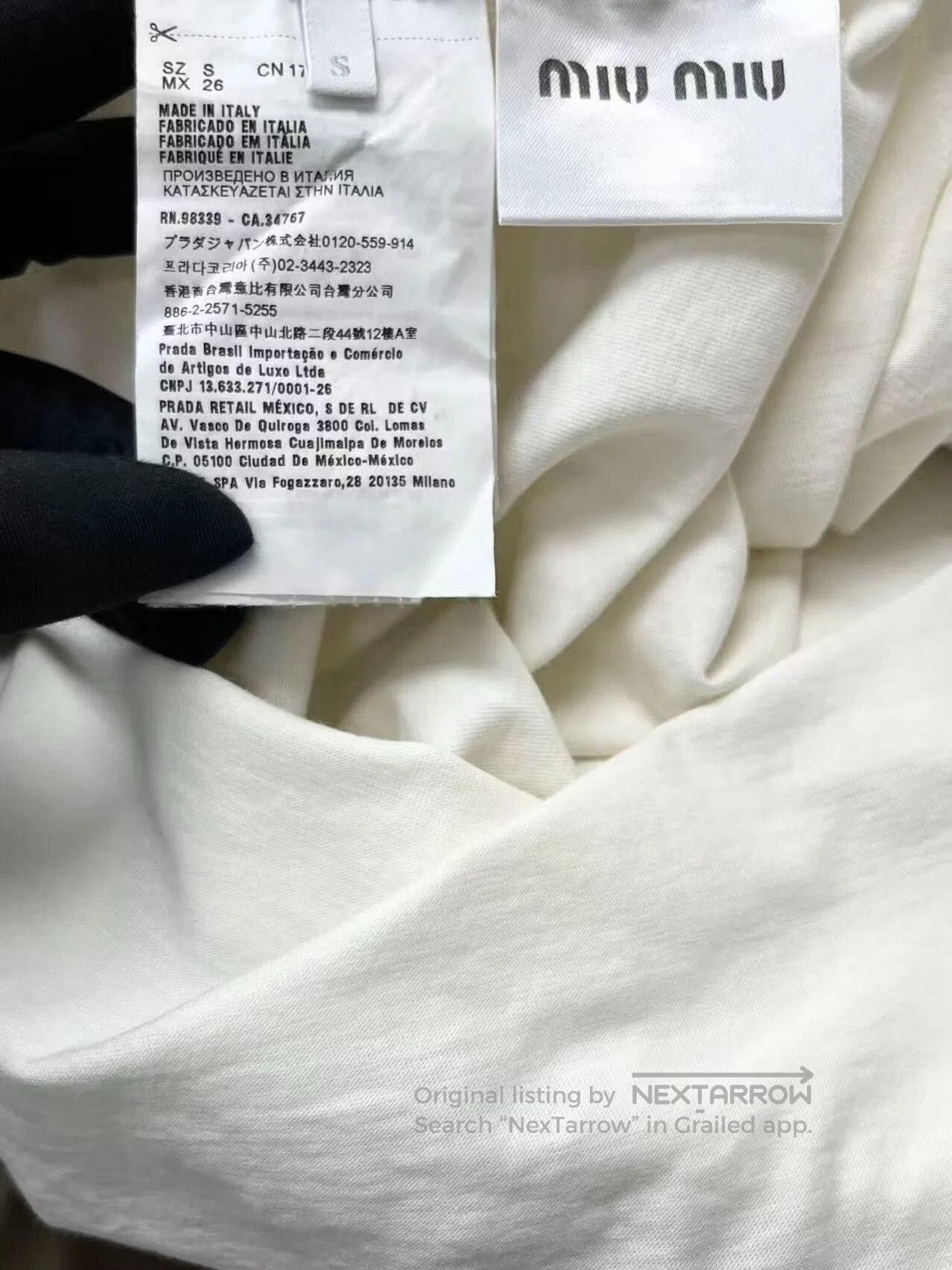 Miu Miu Miu Miu White Short Sleeve Logo Top. Size S / US 4 / IT 40 - 6 Thumbnail