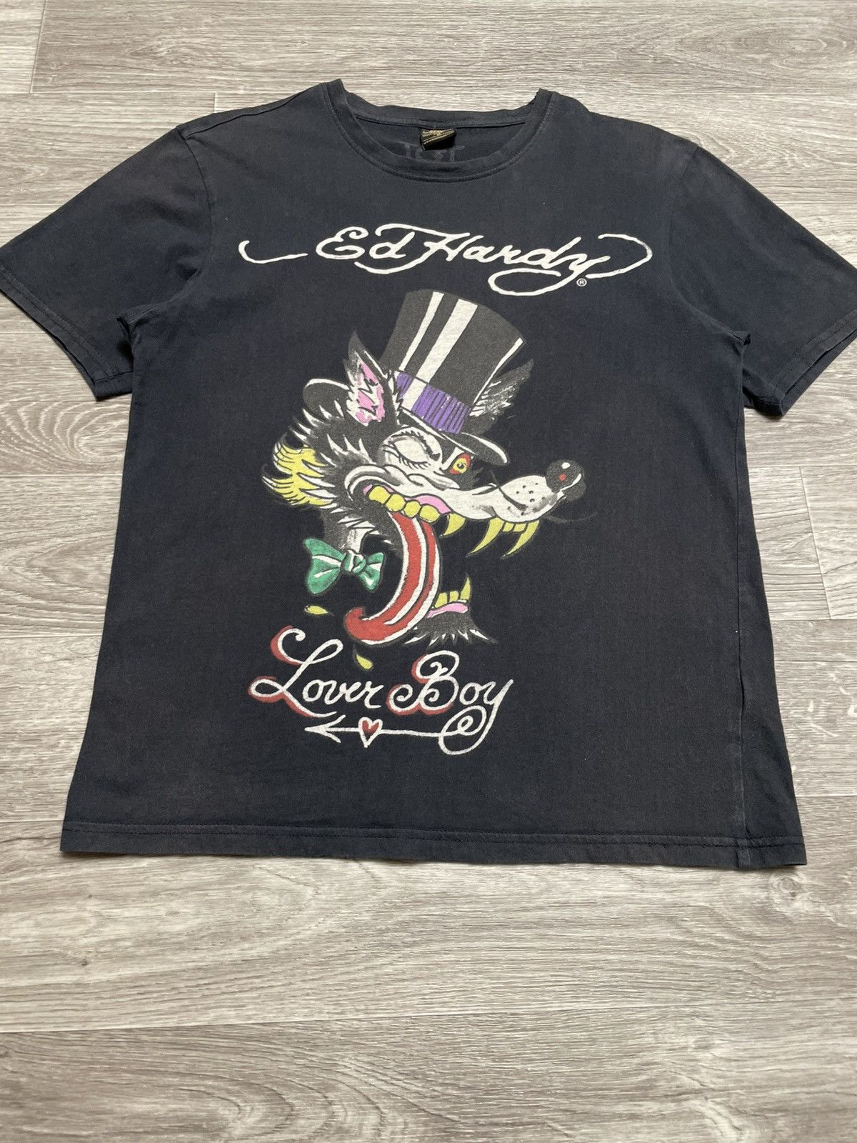 Ed Hardy Vintage Ed Hardy Lover Boy Black T-Shirt Y2K Size US M / EU 48-50 / 2 - 3 Thumbnail