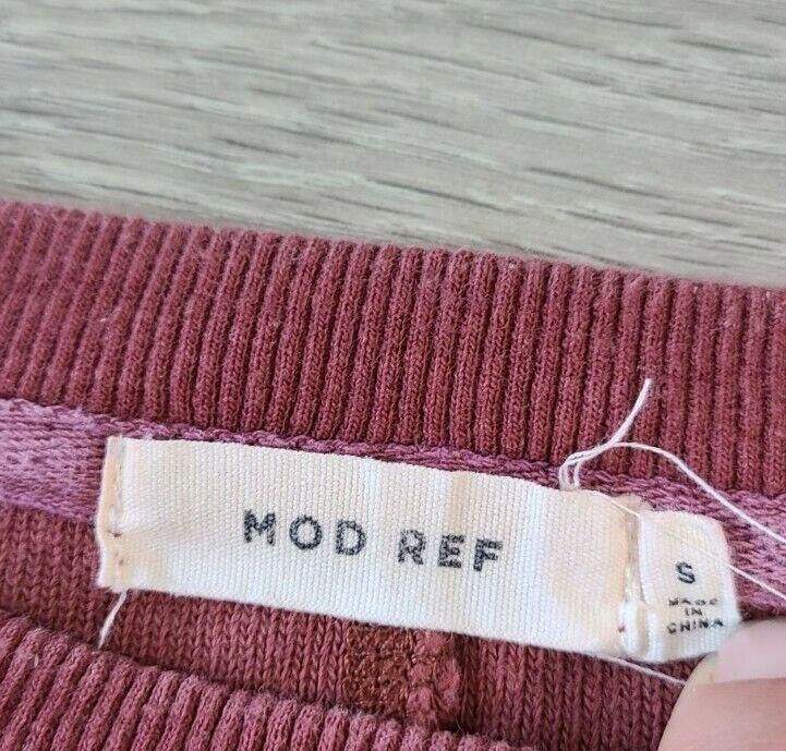 Designer Mod Ref Sweatshirt Crop Mauve Maroon Terry balloon Grunge Size S / US 4 / IT 40 - 2 Thumbnail
