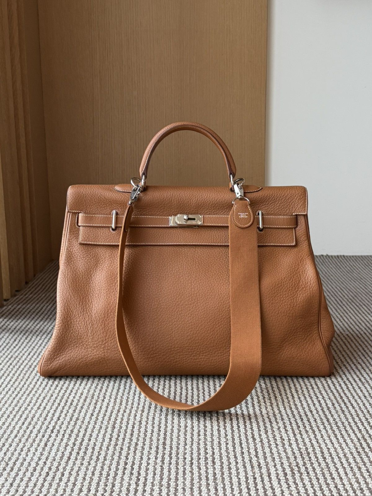 Hermes Hermes Gold Taurillon Clemence Kelly 50 Travel Bag Size ONE SIZE - 1 Thumbnail