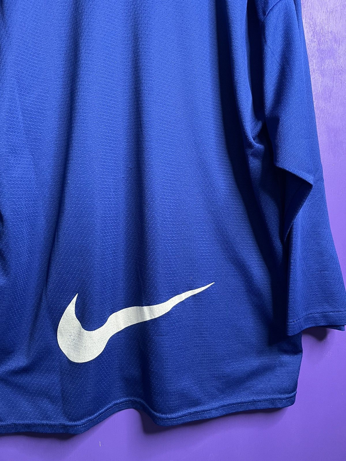 Nike × Vintage Vintage 90s Nike team big back swoosh hockey jersey Size US L / EU 52-54 / 3 - 3 Thumbnail