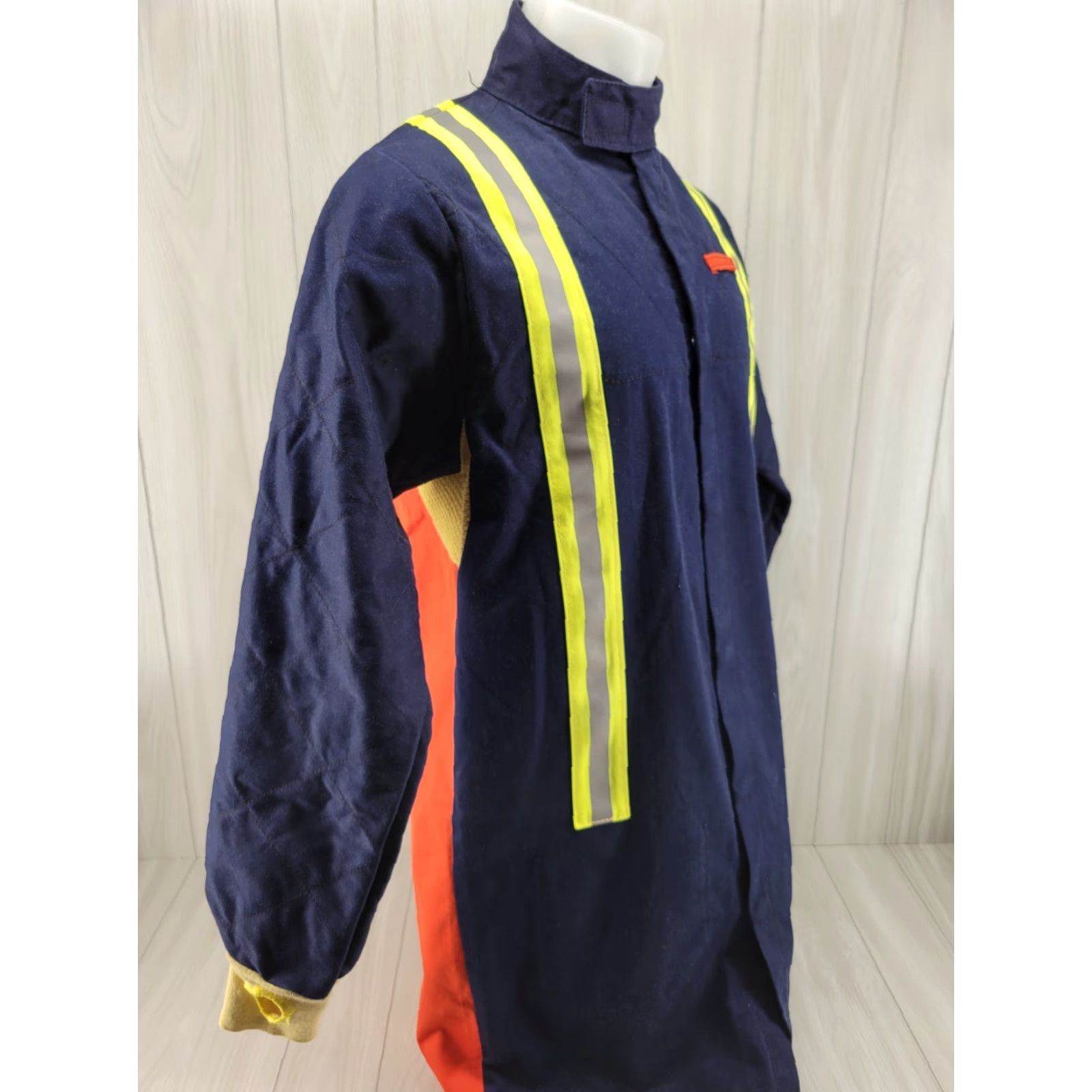 4SDESIGNS VINTAGE Quantum Designs Work Jacket Mens M Blue Reflective Flame Resistant Size US M / EU 48-50 / 2 - 3 Thumbnail