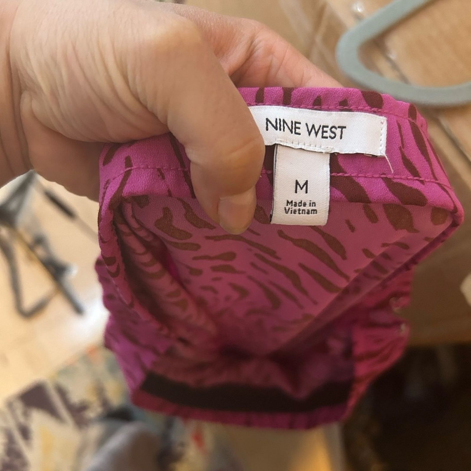 Nine West Nine West Pink Animal Print Ruched Skirt Size 30" / US 8 / IT 44 - 3 Thumbnail