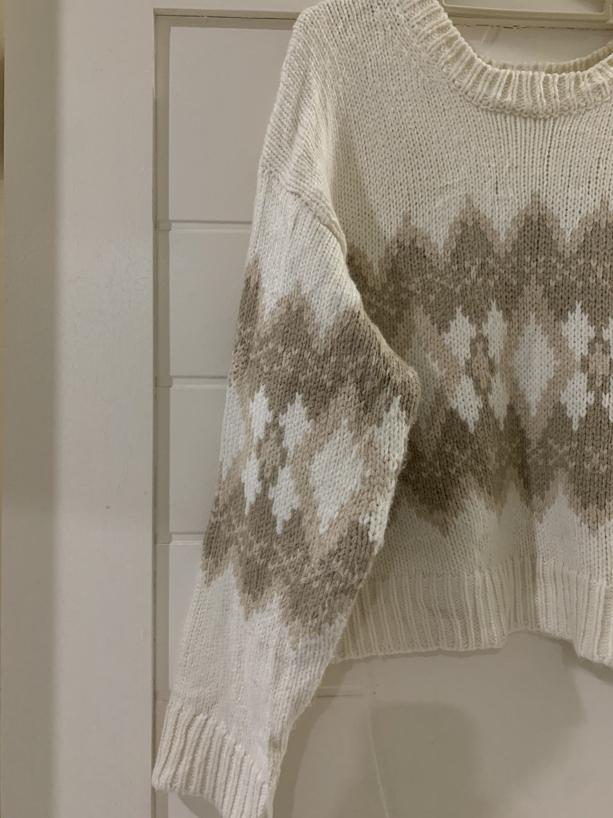 GU × Homespun Knitwear × Japanese Brand GU Vintage Japanes White Beige Knitwear Size M / US 6-8 / IT 42-44 - 2 Thumbnail