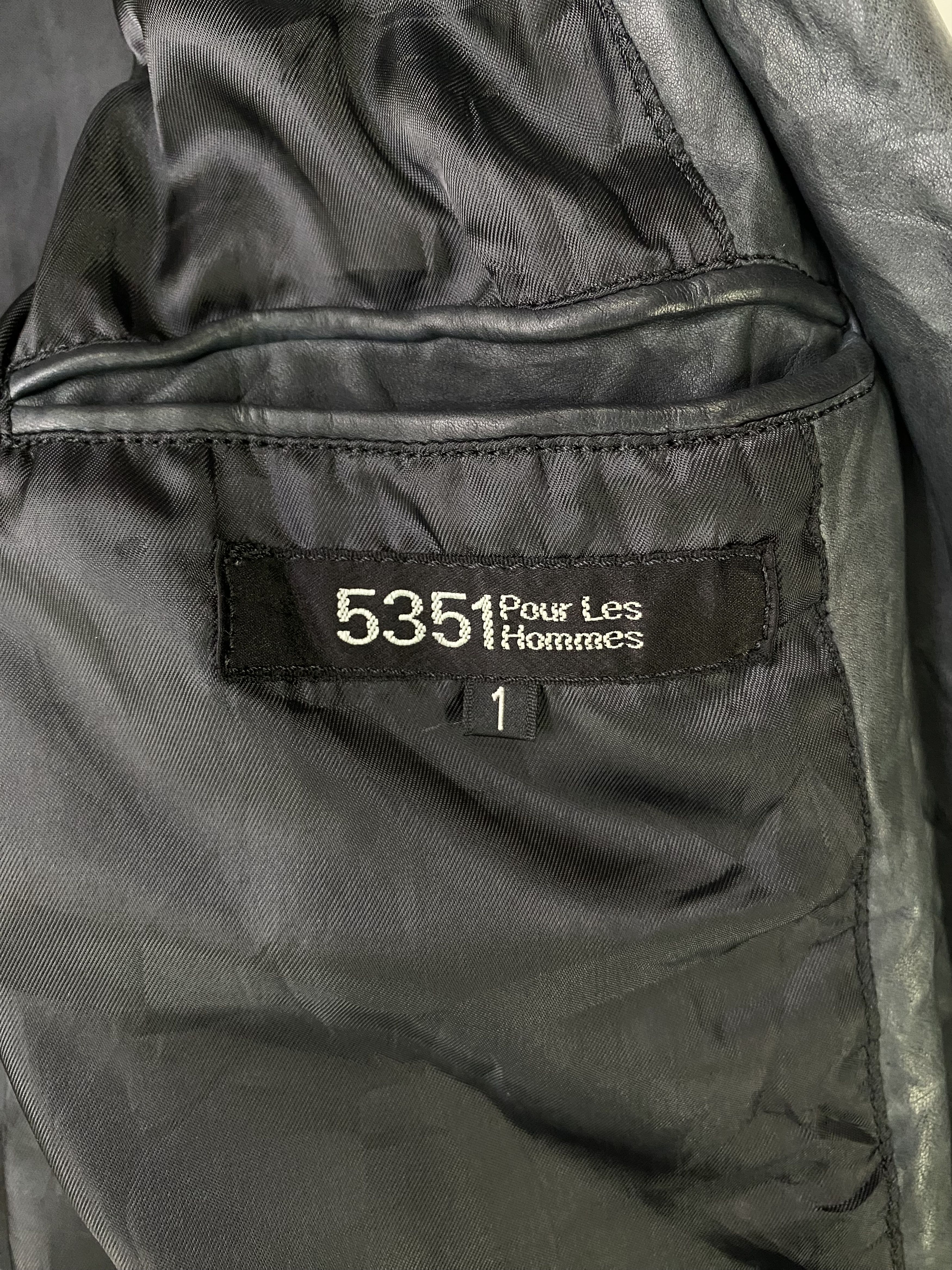 5351 POUR LES HOMMES Japanese designer rocker avantgarde punk leather jacket Size US XS / EU 42 / 0 - 8 Thumbnail