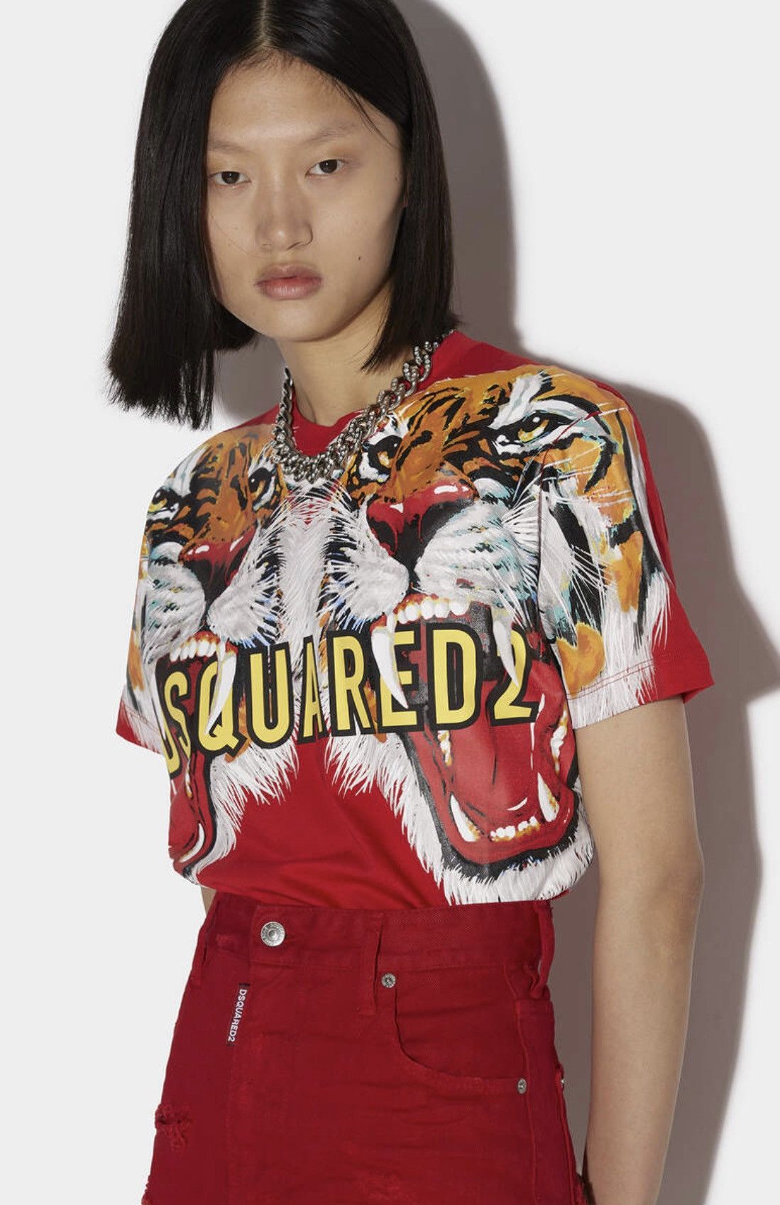 Dsquared2 DSQUARED2 Tiger Printed Unisex Jersey T-Shirt size L Size US L / EU 52-54 / 3 - 6 Thumbnail