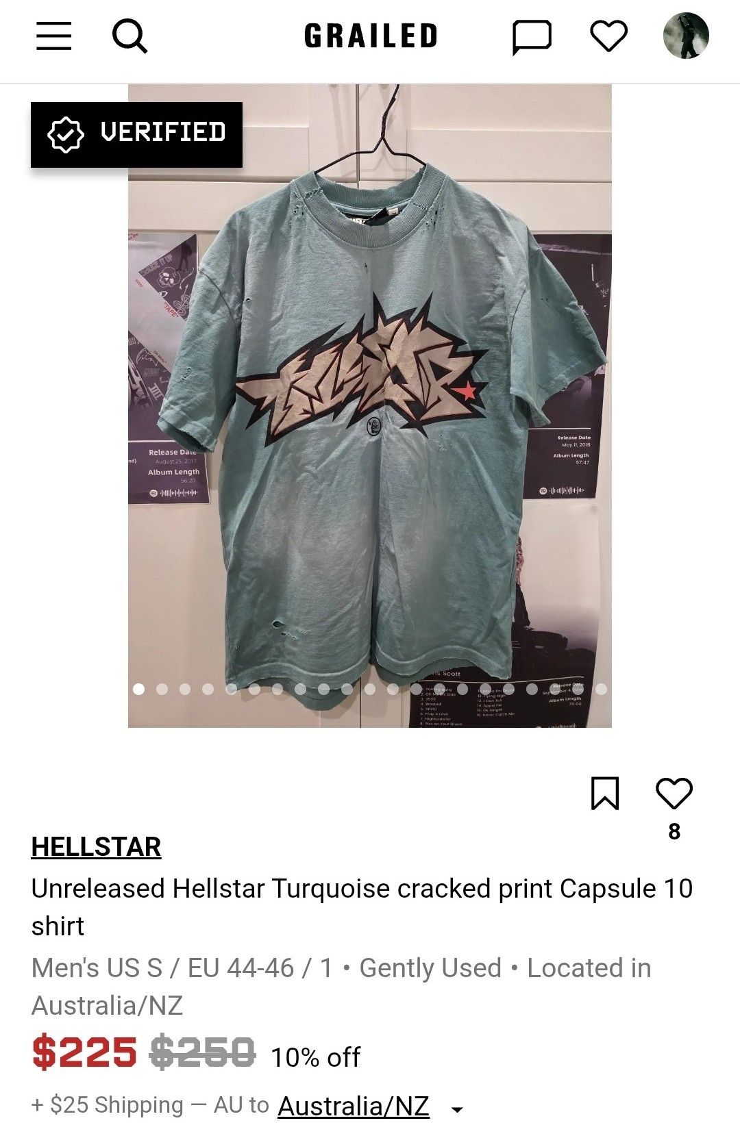 HELLSTAR Unreleased Hellstar Turquoise cracked print Capsule 10 shirt Size US S / EU 44-46 / 1 - 22 Thumbnail