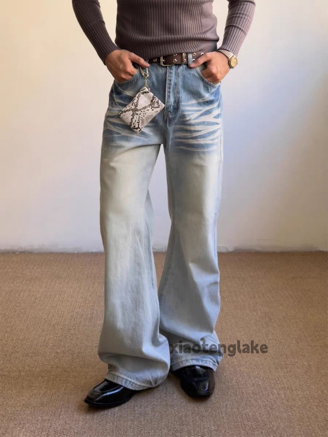 Jean xz vintage wide Leg flared hiphop punk grunge jeans Size US 33 - 8 Thumbnail