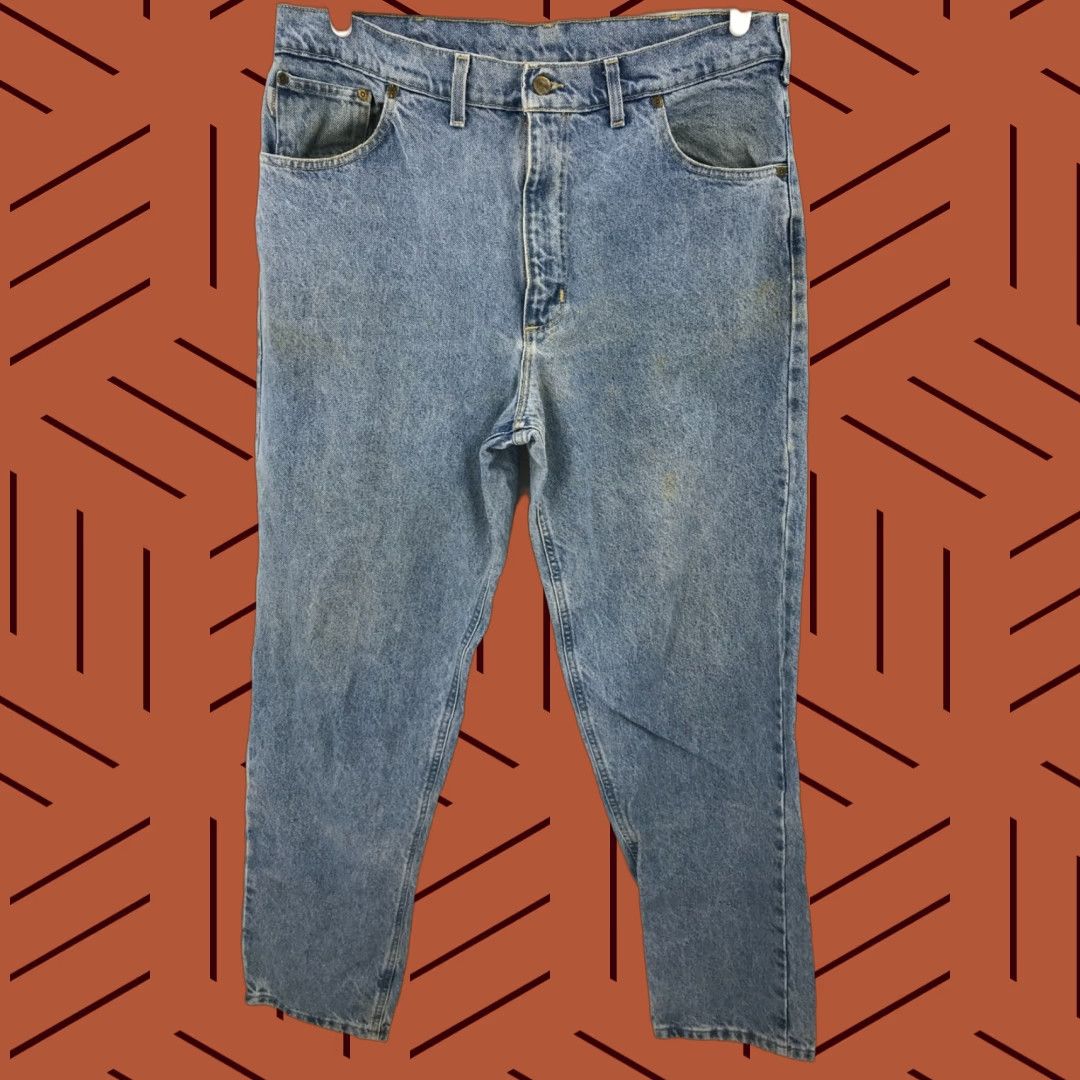 Vintage Carhartt Denim Jeans Men 38x32 Cotton Blend Solid Straight