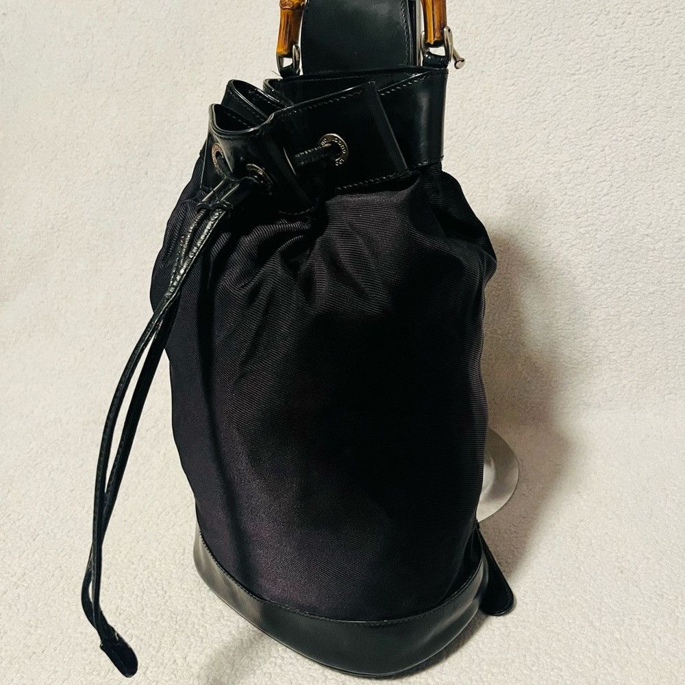 Gucci Gucci Nylon/Patented Leather Black Bucket/Sling Bag Size ONE SIZE - 2 Thumbnail