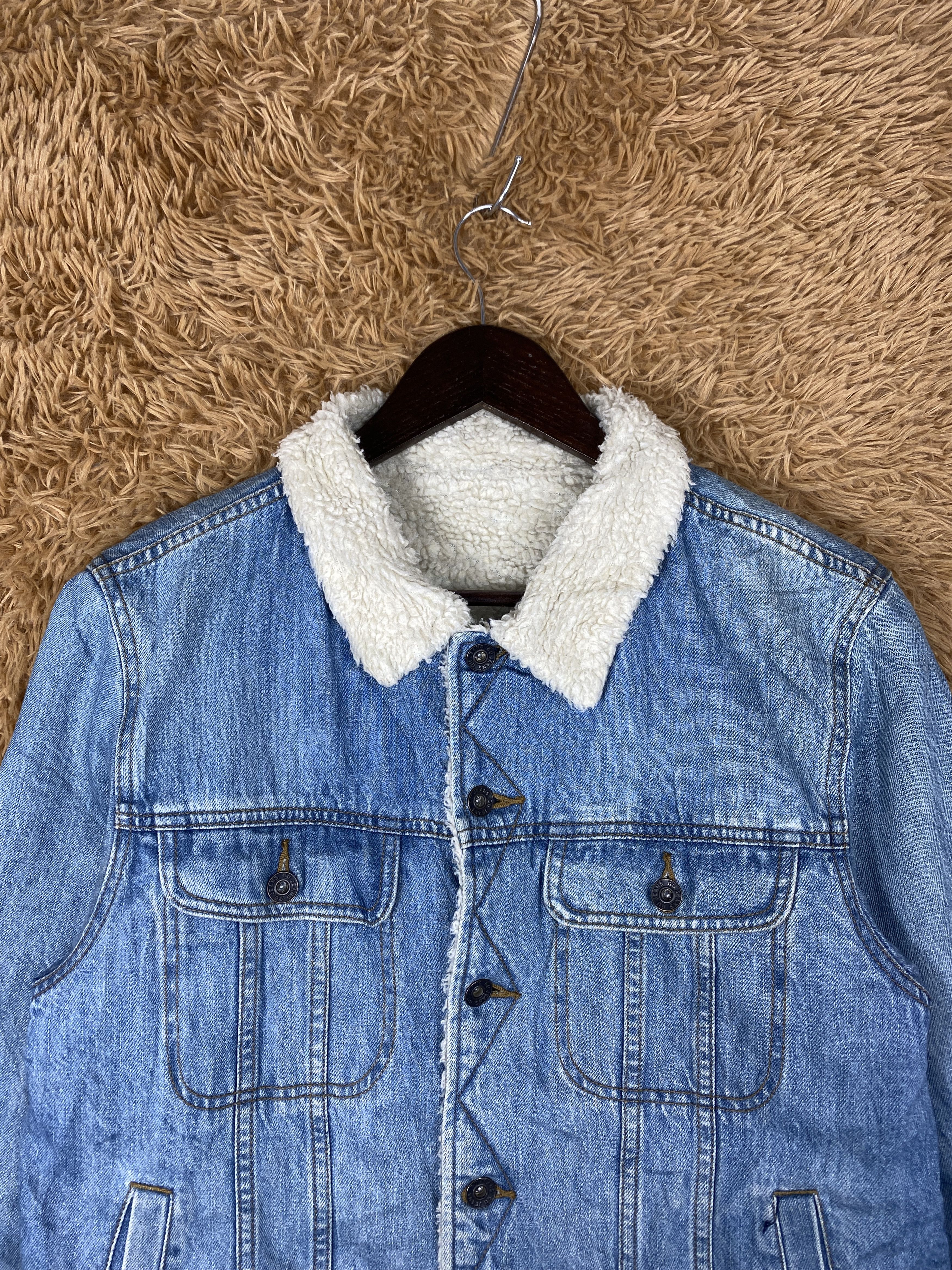 GU Vintage GU Sherpa Lining Blue Denim Jacket PJ2601 Size US M / EU 48-50 / 2 - 2 Thumbnail
