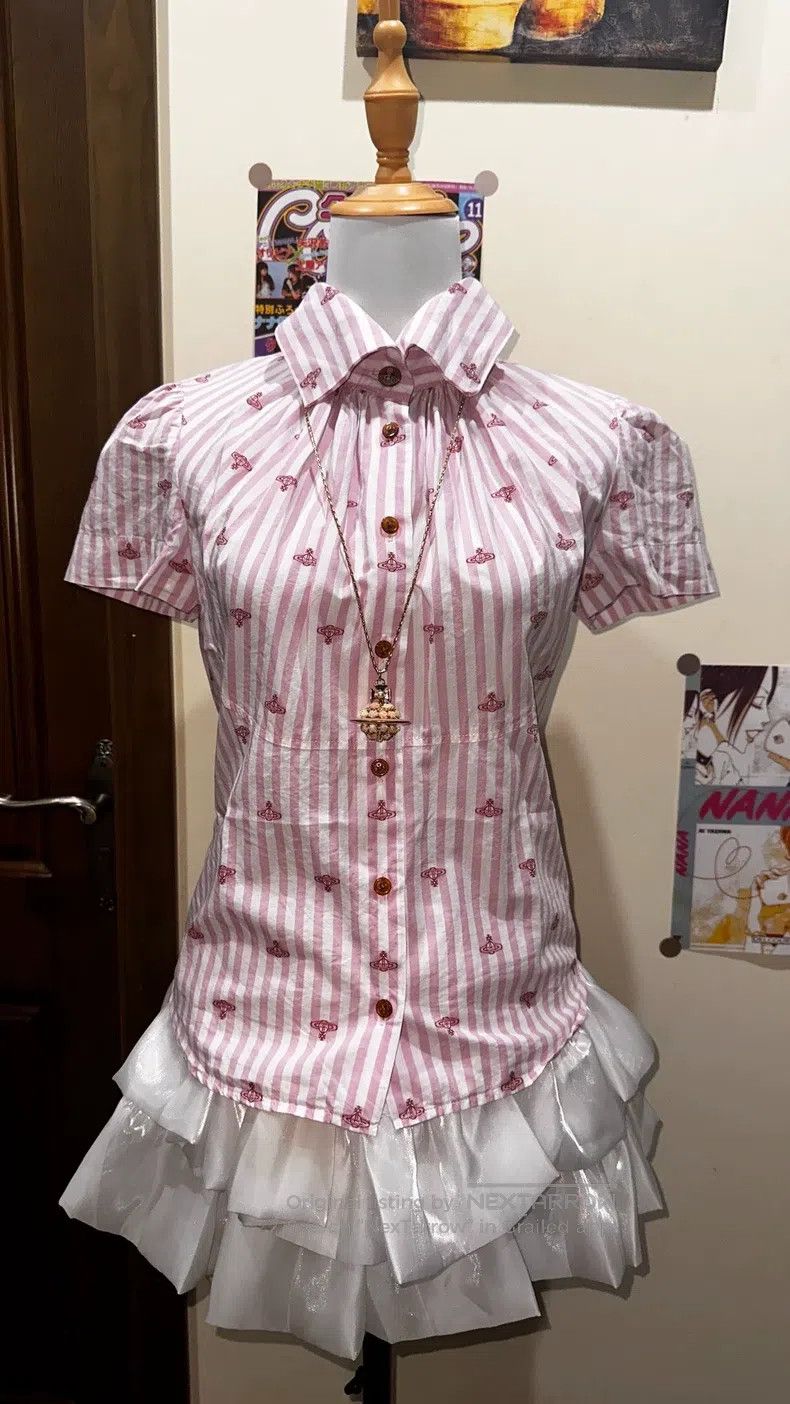 Vivienne Westwood Vivienne Westwood Pink printed doll collar blouse Size L / US 10 / IT 46 - 1 Thumbnail