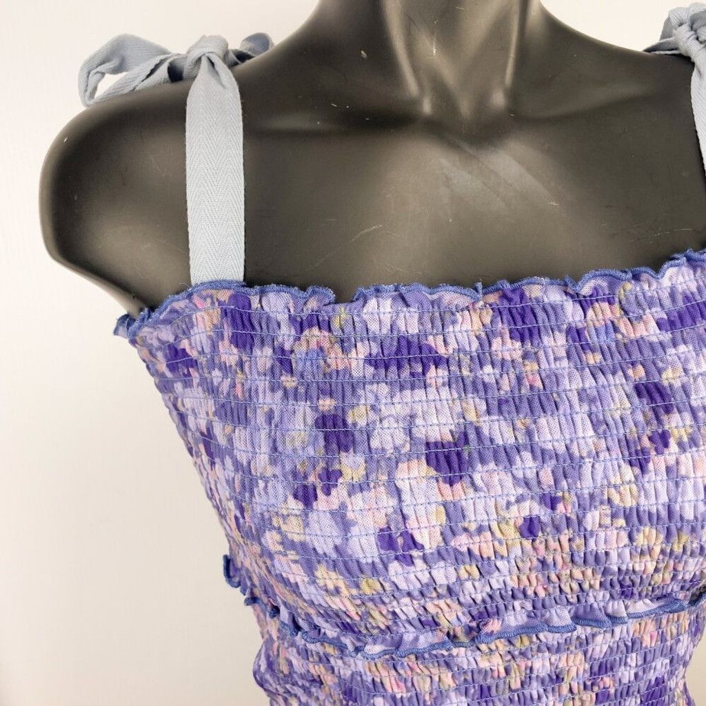 Anthropologie ANTHROPOLOGIE Boho Smocked Purple Fairy Sleeveless Top sz S Size XS / US 0-2 / IT 36-38 - 3 Thumbnail