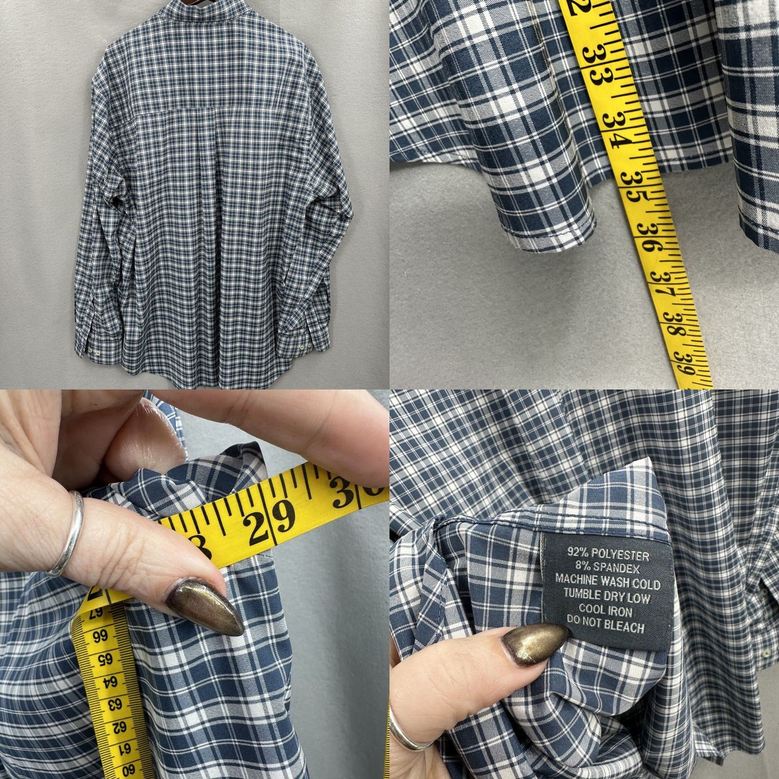 Vintage Turtleson Shirt Mens XL Button-Up Plaid Cotton Casual Collar-Front Blue Modern 90s? Size US XL / EU 56 / 4 - 8 Thumbnail