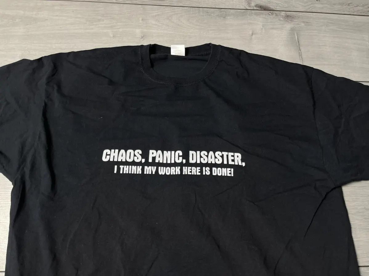 Band Tees Chaos panic disaster Tshirt humor band tee size XXLARGE Size US XXL / EU 58 / 5 - 4 Thumbnail