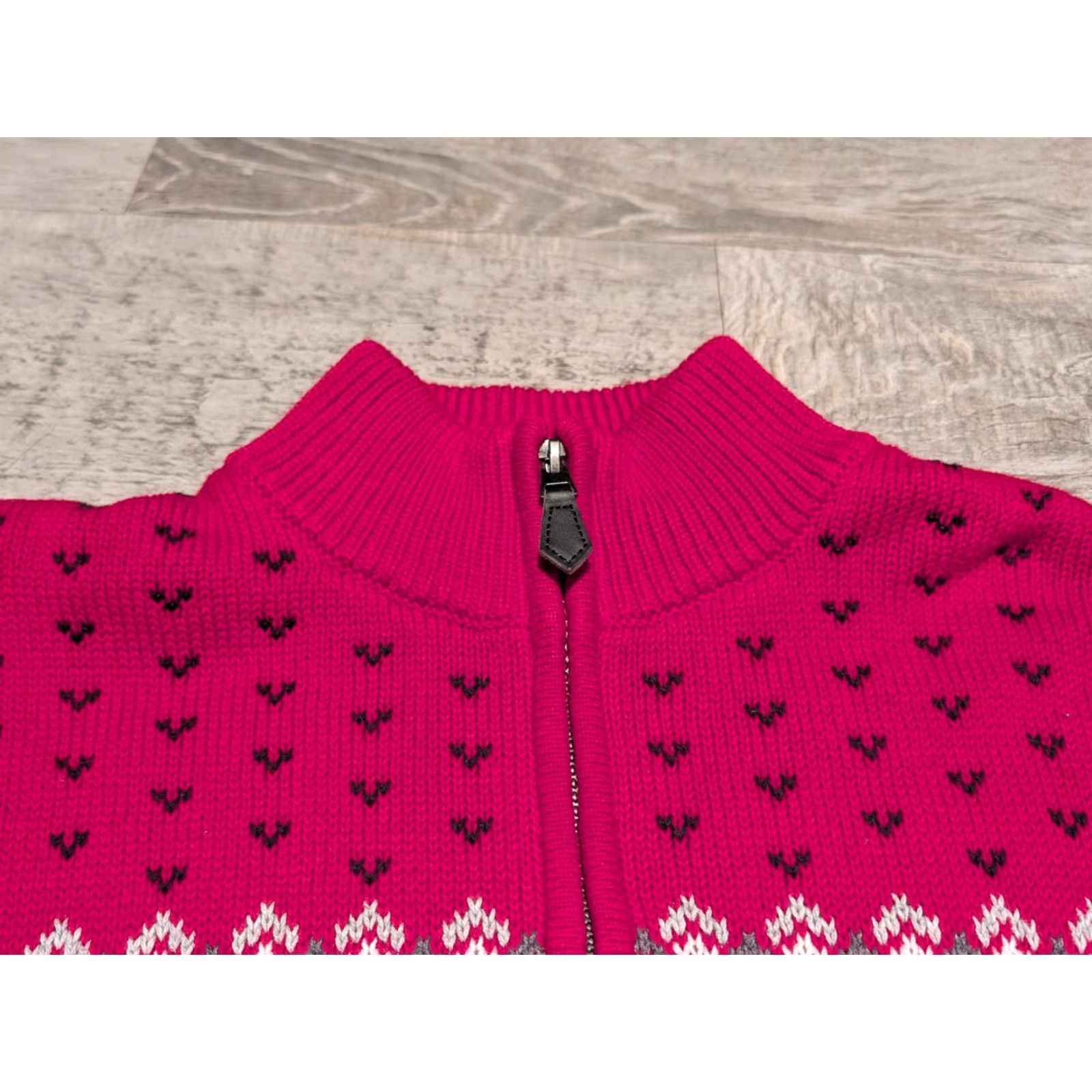 Chaps Chaps Sweater Mens L Red Moose Snowflake Fair Isle Christmas 100% Cotton Knit Pullover 1/4 Zip Mock Neck Size US L / EU 52-54 / 3 - 7 Thumbnail