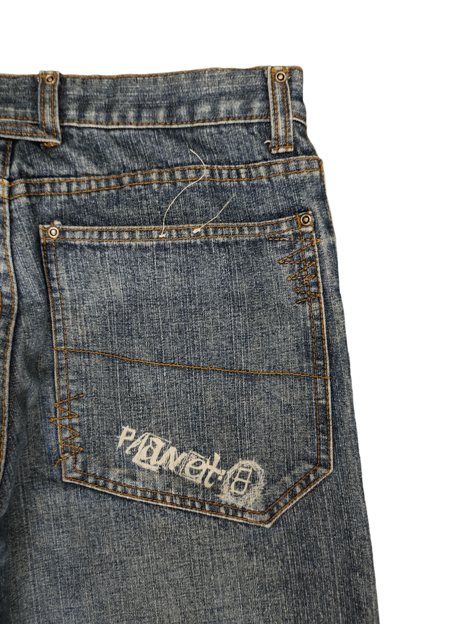 Japanese Brand Planet 8 Denim Y2k Jnco Streetwear Wide Leg Jeans Size US 28 / EU 44 - 4 Thumbnail