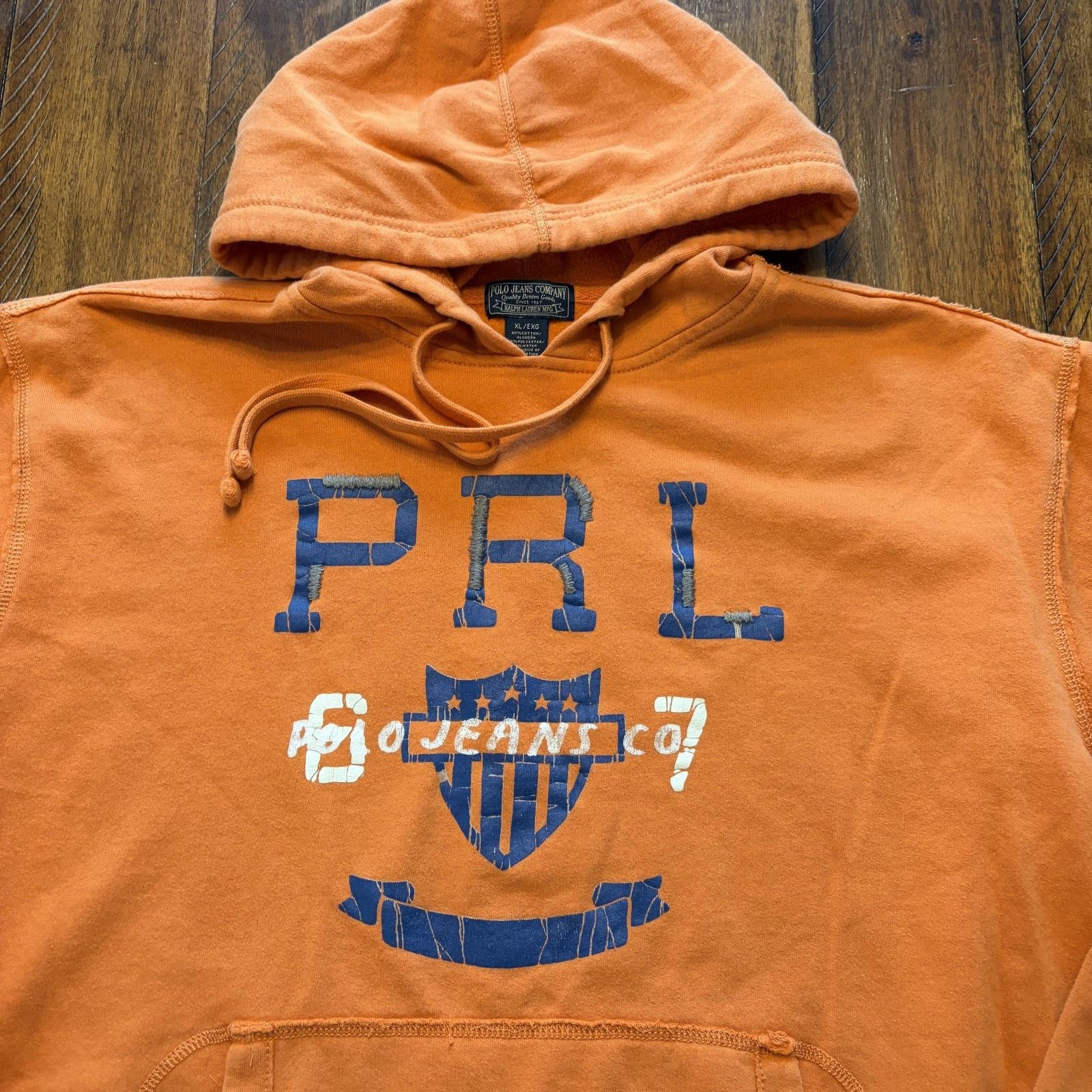 Polo Ralph Lauren Polo Jeans Company Hoodie Sweatshirt XL Orange PRL Shield Size US XL / EU 56 / 4 - 3 Thumbnail