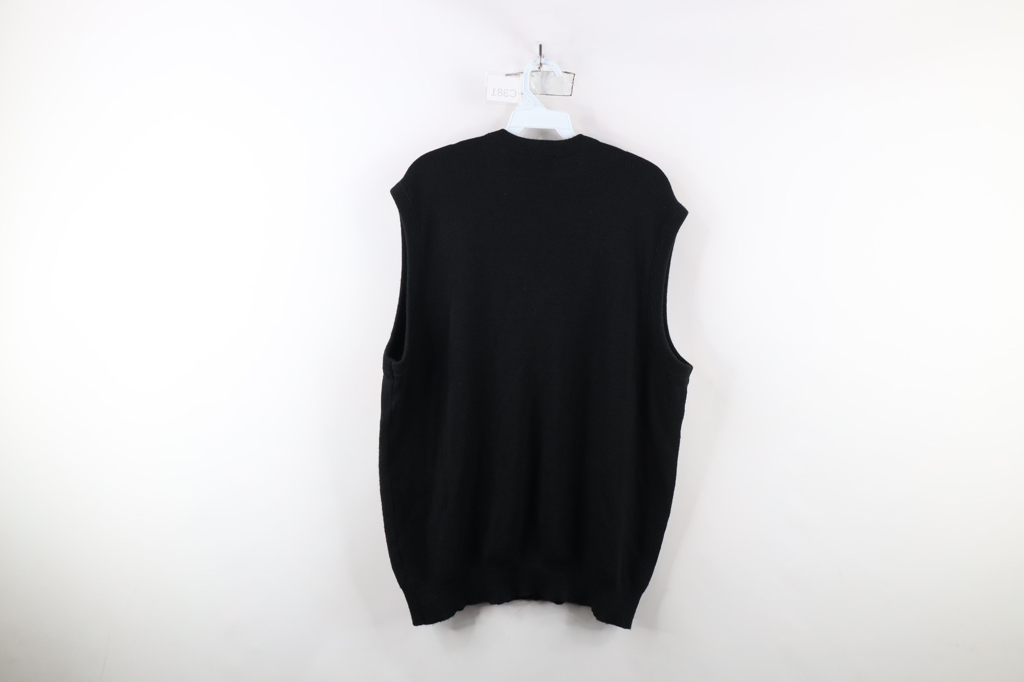 Vintage Vintage 90s Streetwear Knit V-Neck Sweater Vest Black USA Size US XL / EU 56 / 4 - 7 Thumbnail