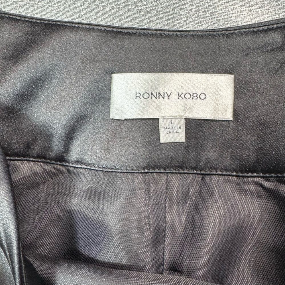 Ronny Kobo NWT New $428 Ronny Kobo Bruni Tie-Waist Black Mini Skirt Si Size 34" / US 12 / IT 48 - 6 Thumbnail