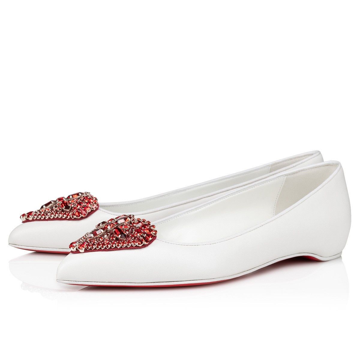 Christian Louboutin o1s1wg110225 Flats in White Size US 11 / IT 41 - 2 Thumbnail
