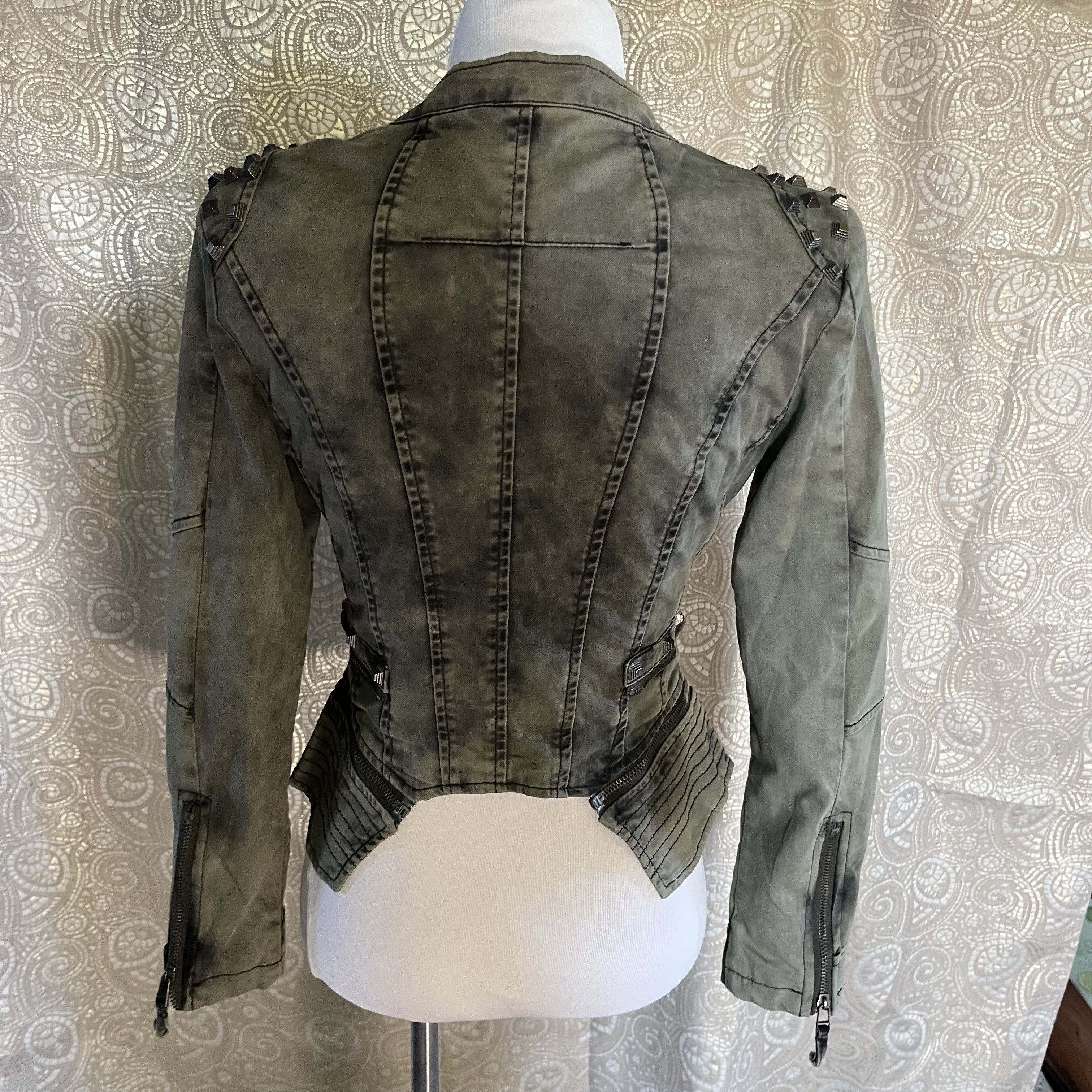 Vintage Studded Steampunk Women's denim Jacket Size S / US 4 / IT 40 - 11 Thumbnail