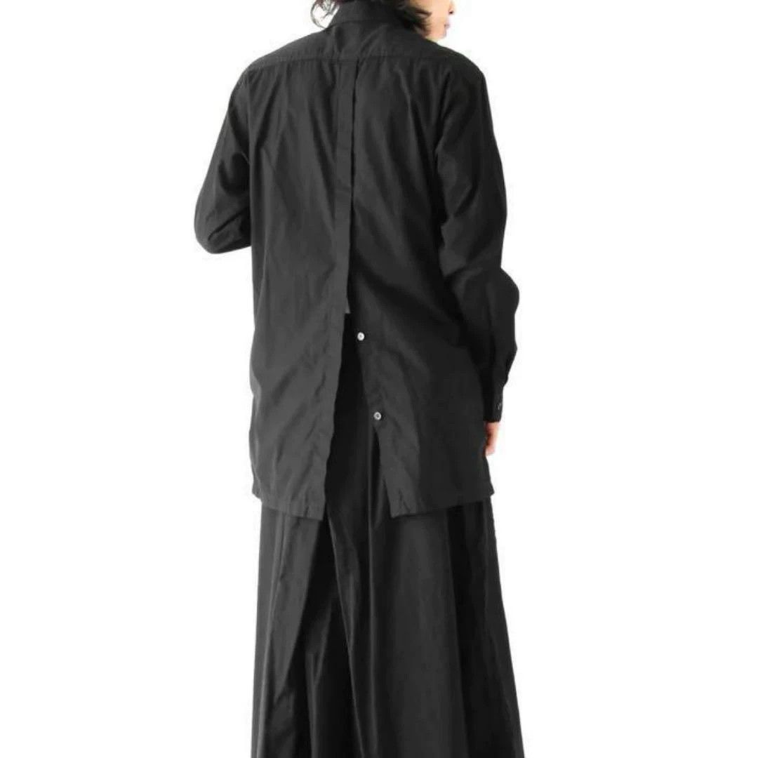 Yohji Yamamoto Yohji Yamamoto 17ss black shirt with front and back buttons Size US M / EU 48-50 / 2 - 1 Thumbnail