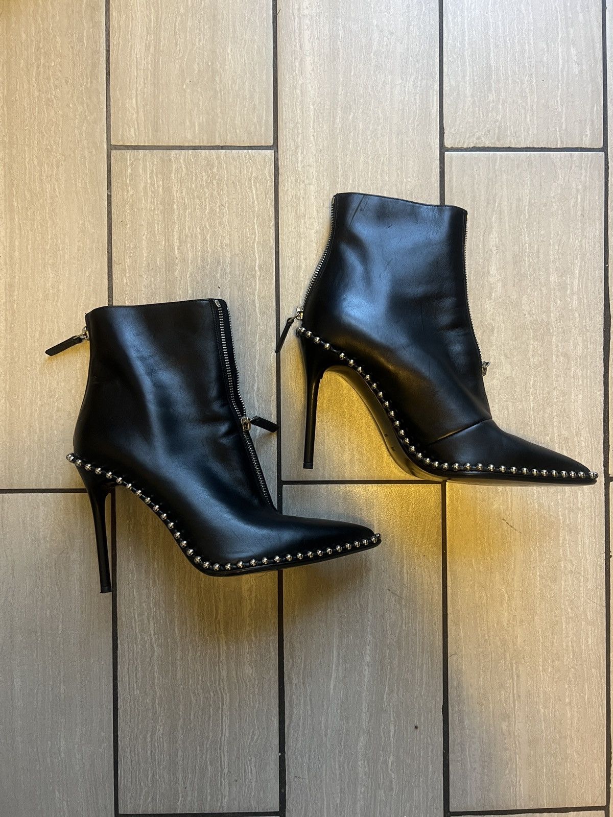 Alexander Wang Alexander Wang Leather Studded booties Size US 9.5 / IT 39.5 - 3 Thumbnail