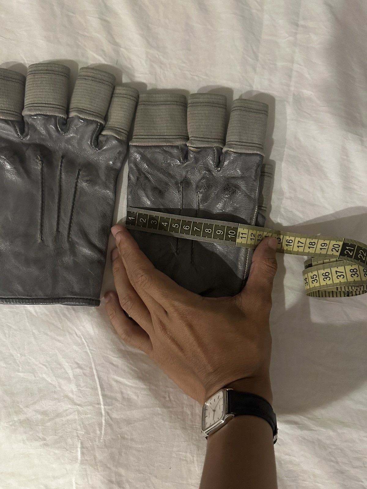 Carol Christian Poell Carol Christian Poell Taped Seam Fingerless Gloves Size 44 - 11 Thumbnail