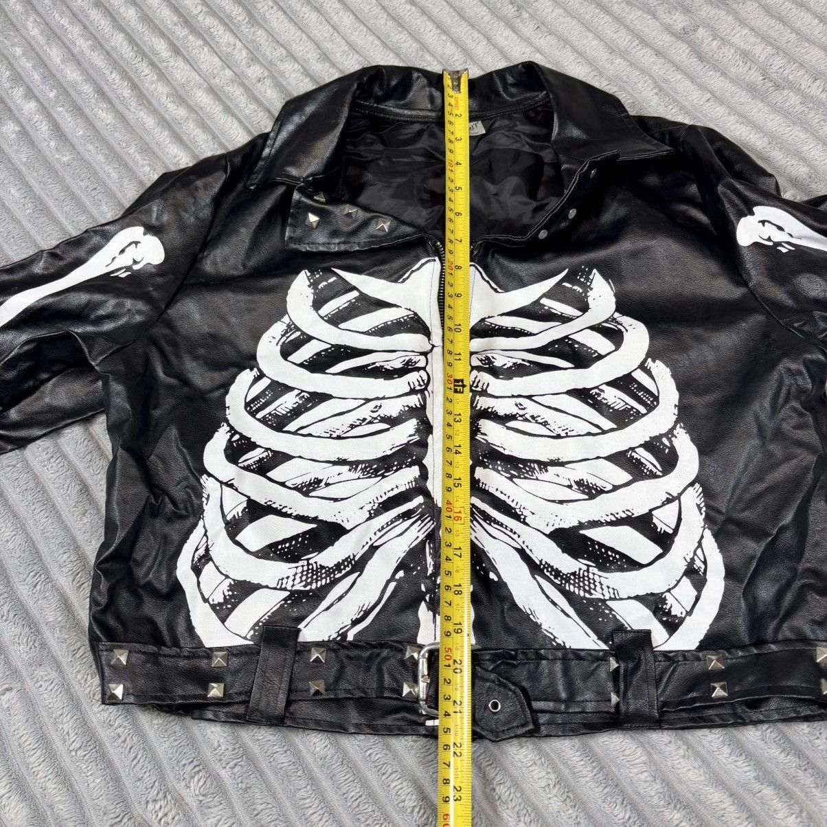 Other Spirit Halloween size XLarge Skeleton faux Leather Jacket Size XL / US 12-14 / IT 48-50 - 6 Thumbnail