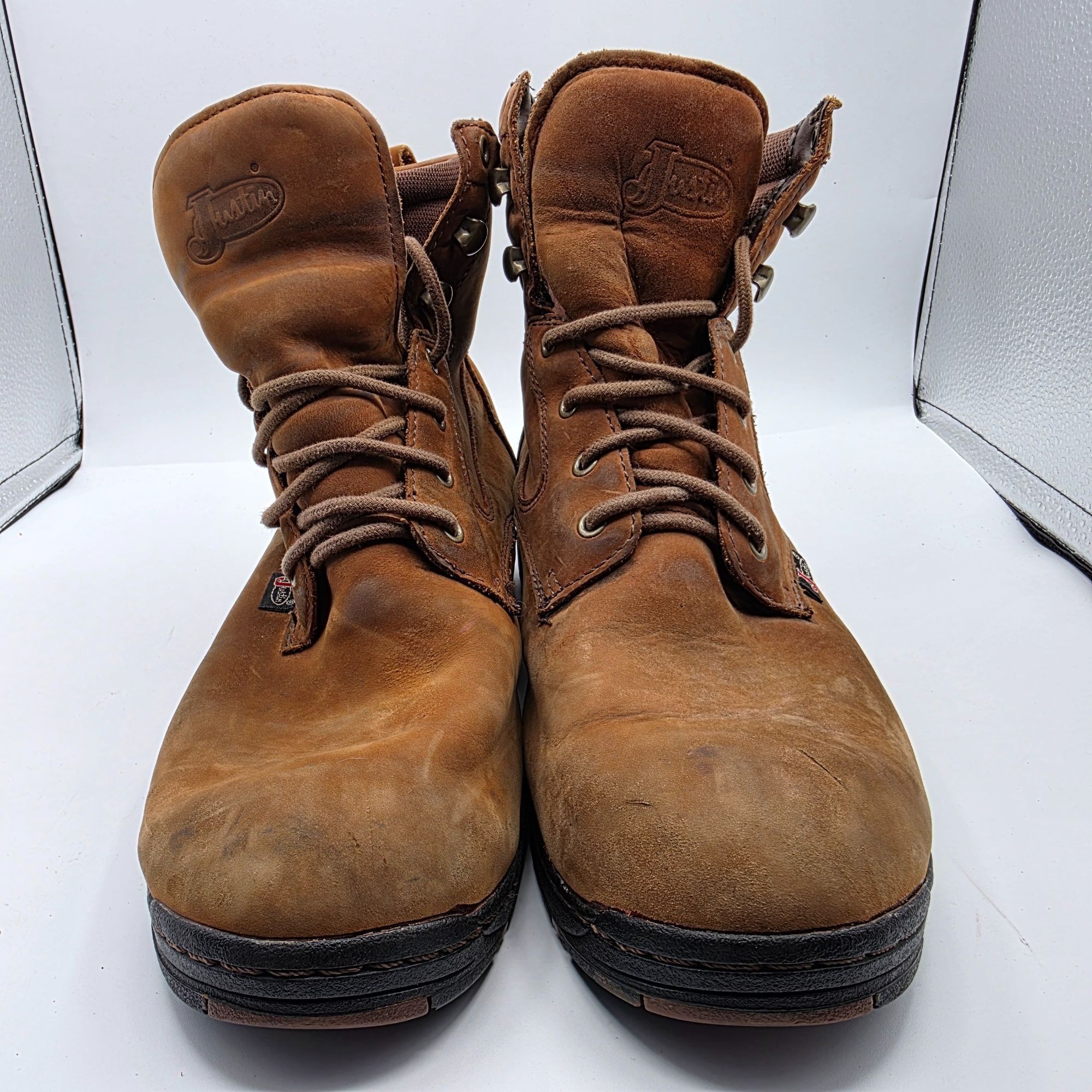 Justin Justin Mens Size 9 D Brown Work Boots Waterproof Outdoors Ca Size US 9 / EU 42 - 2 Thumbnail