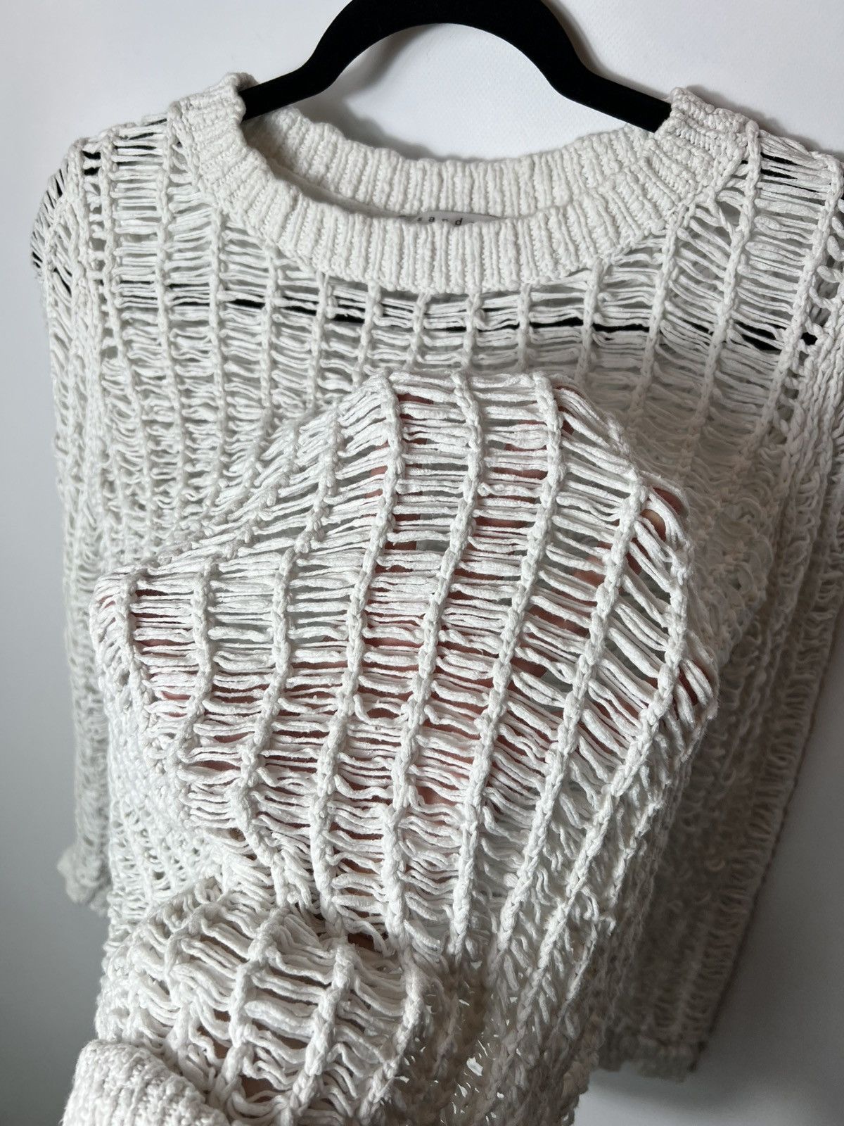 Sandro SANDRO PARIS E 14 SOURIRE OPEN KNIT WEAVE SWEATER Size XS / US 0-2 / IT 36-38 - 4 Thumbnail