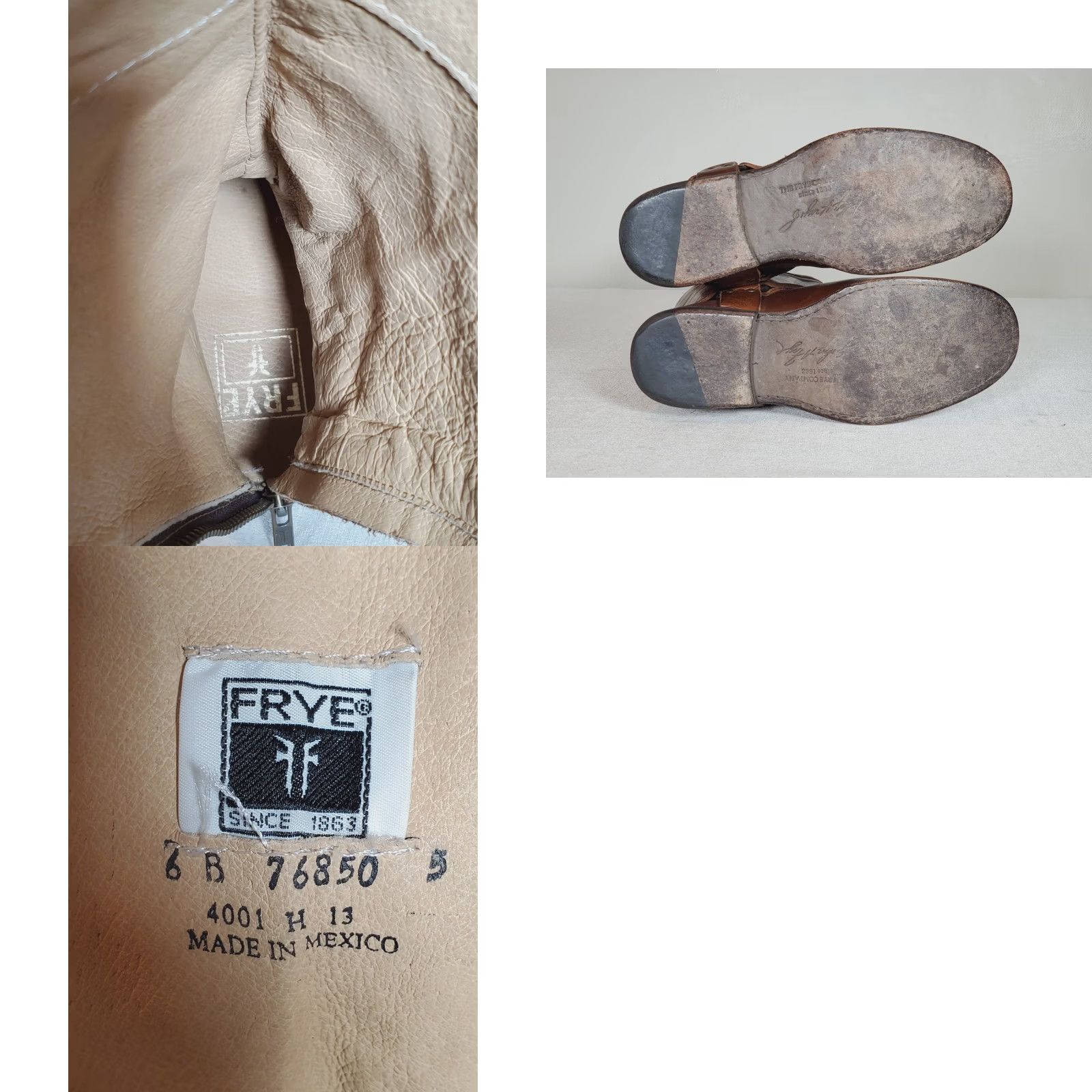 Frye Frye Phillip Harness Tall Riding Boots Brown Leather 76850 Zip Women US 6 B Knee High Leather Lining Boots, Zip, Harness, Brown, Women, 6, B Size US 6 / IT 36 - 9 Thumbnail