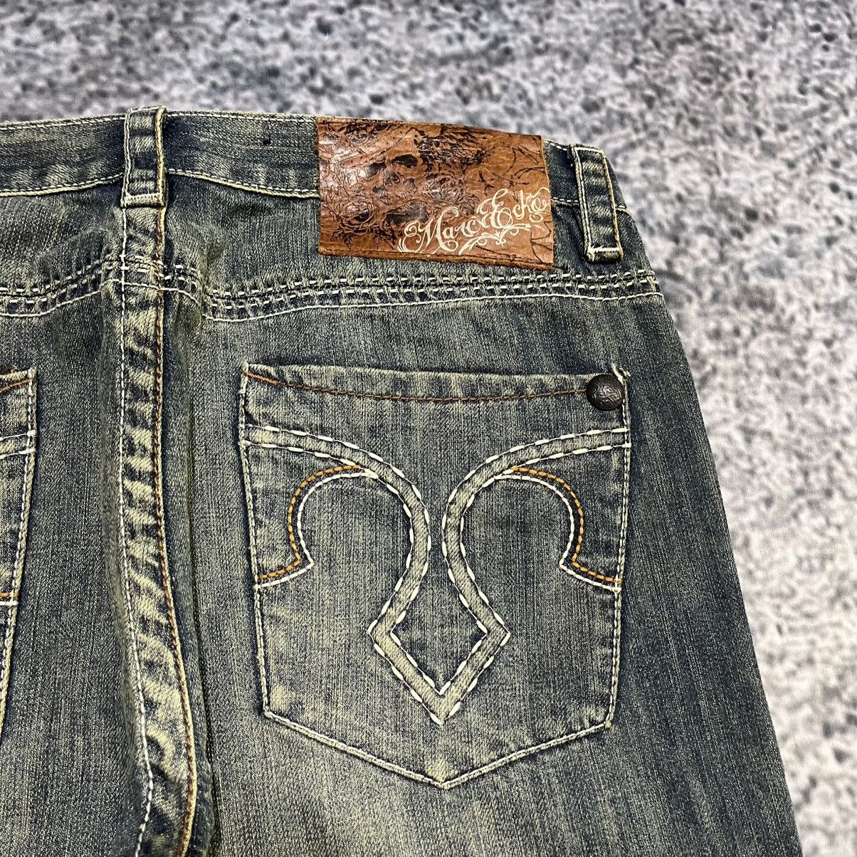 Marc Ecko VINTAGE Y2K MARC ECKO BOOTCUT GRUNGE EMBROIDERED JEANS 34x32 Size US 34 / EU 50 - 4 Thumbnail