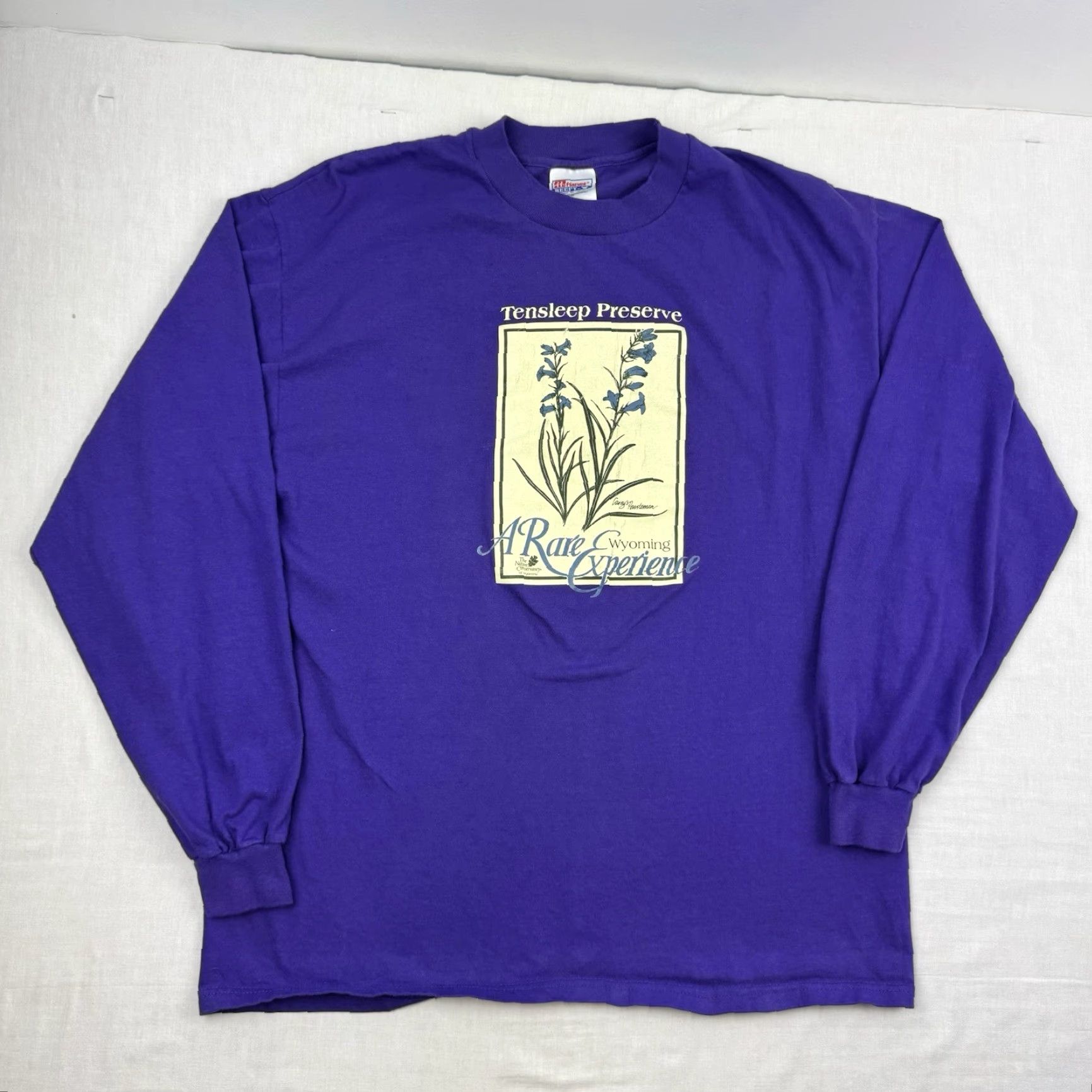 Hanes Vintage, Yes, Vintage Plant Nature T Shirt Adult XL Purple Tensleep Preserve Flower 90s Size US XL / EU 56 / 4 - 2 Thumbnail